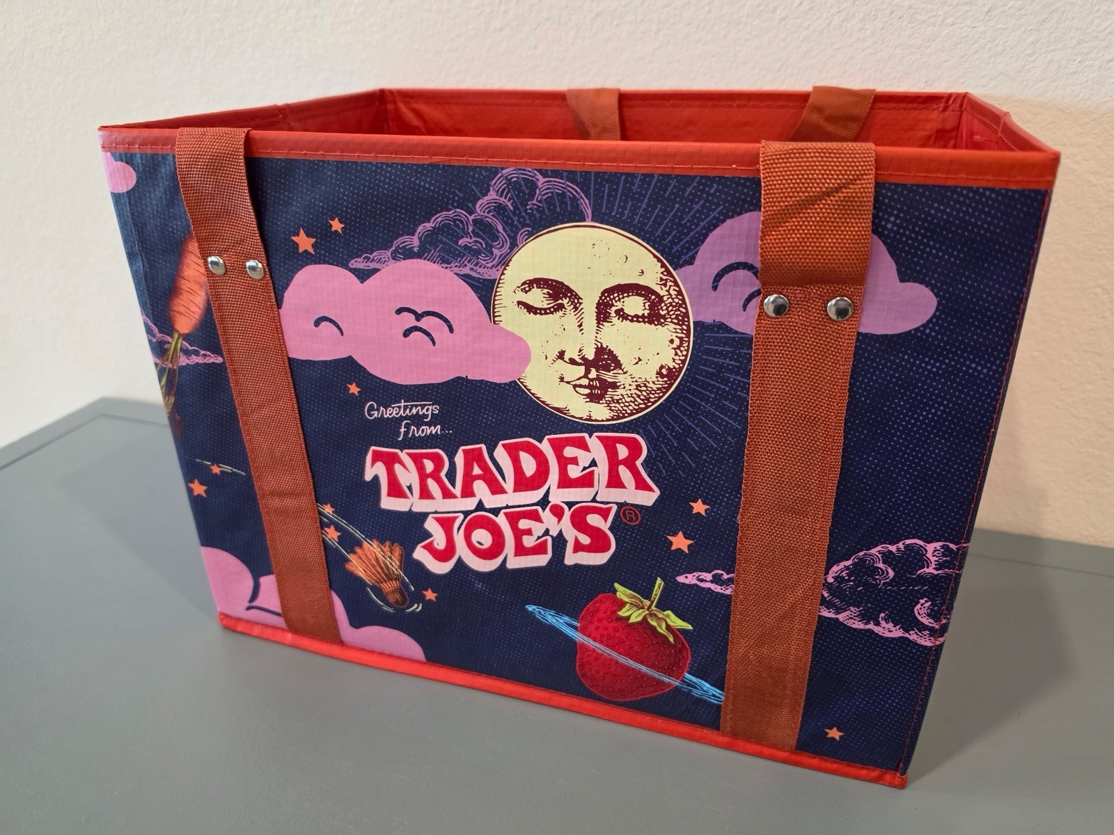 Trader Joe’s Collapsible Stand-Up Reusable Shopping Bag Multicolor 6 Gal