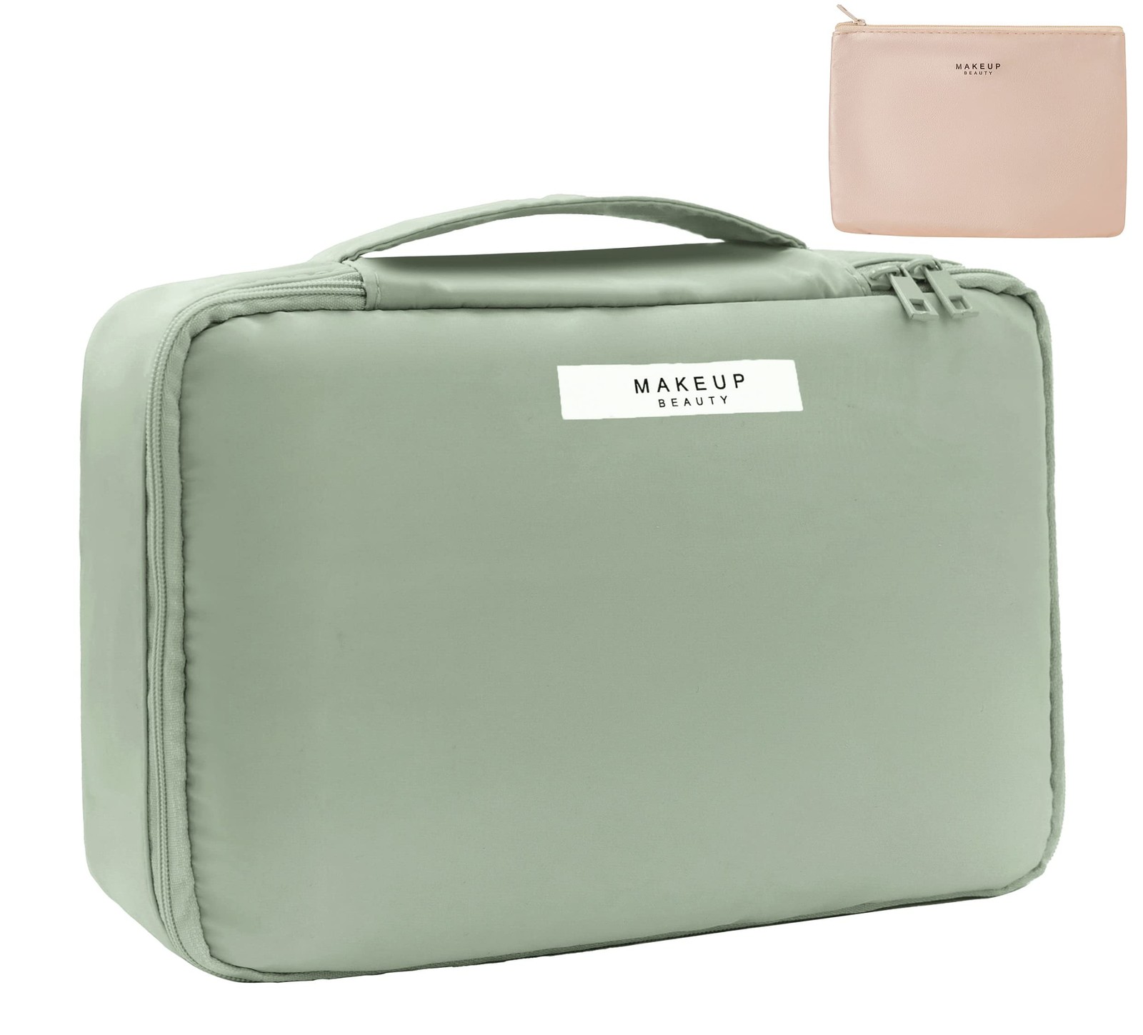 Queboom Travel Makeup Bag Cosmetic Toiletry bag for Green