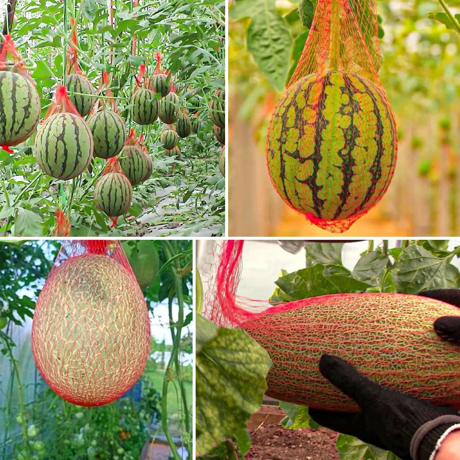ZAUGONTW Resuable Nylon Mesh Bags, Hanging Watermelon Nets One Size, Red