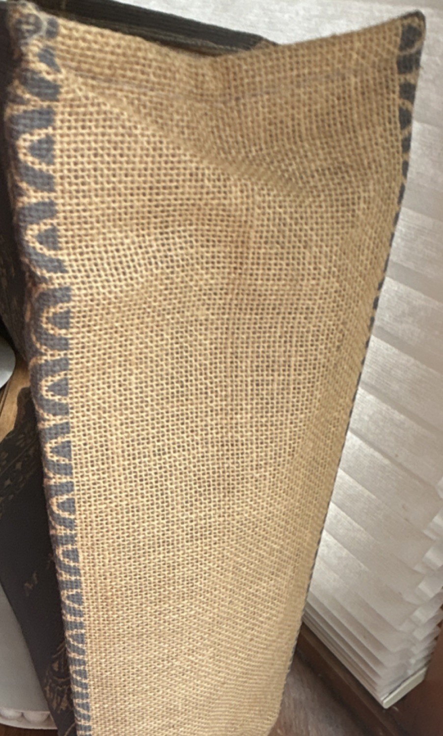 Magnolia Home Burlap Reusable Shopping Bag Foldable Brown Beige Contemporary