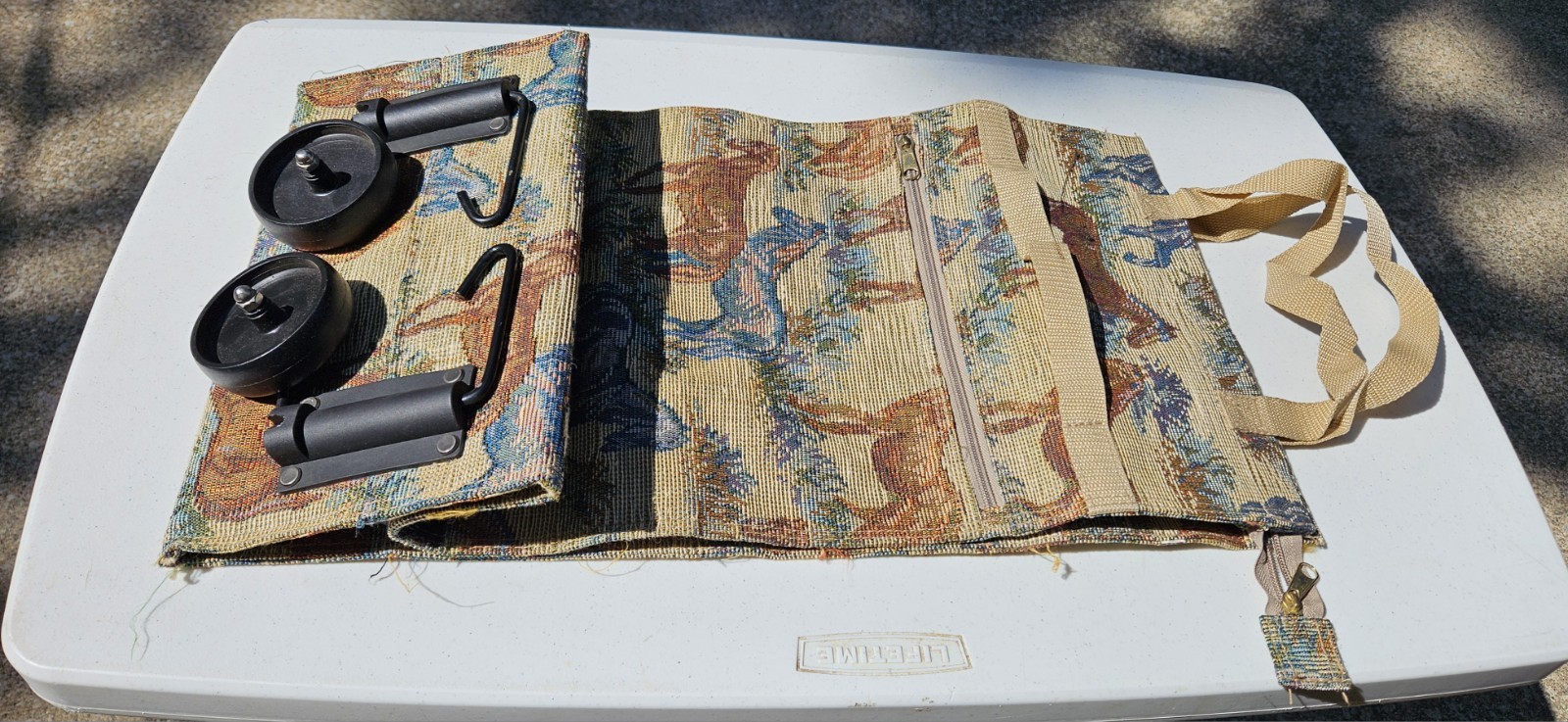 Tapestry Shopping Travel Tote with Wheels Folding Shopping Cart 22.5 X 6 X 13.5