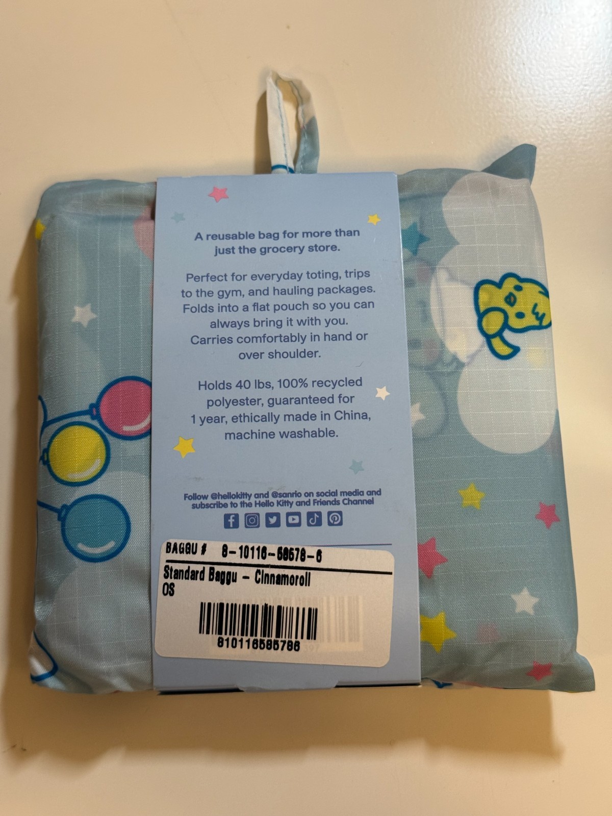Baggu Cinnamoroll Sanrio Standard Eco Nylon Bag Tote NWT