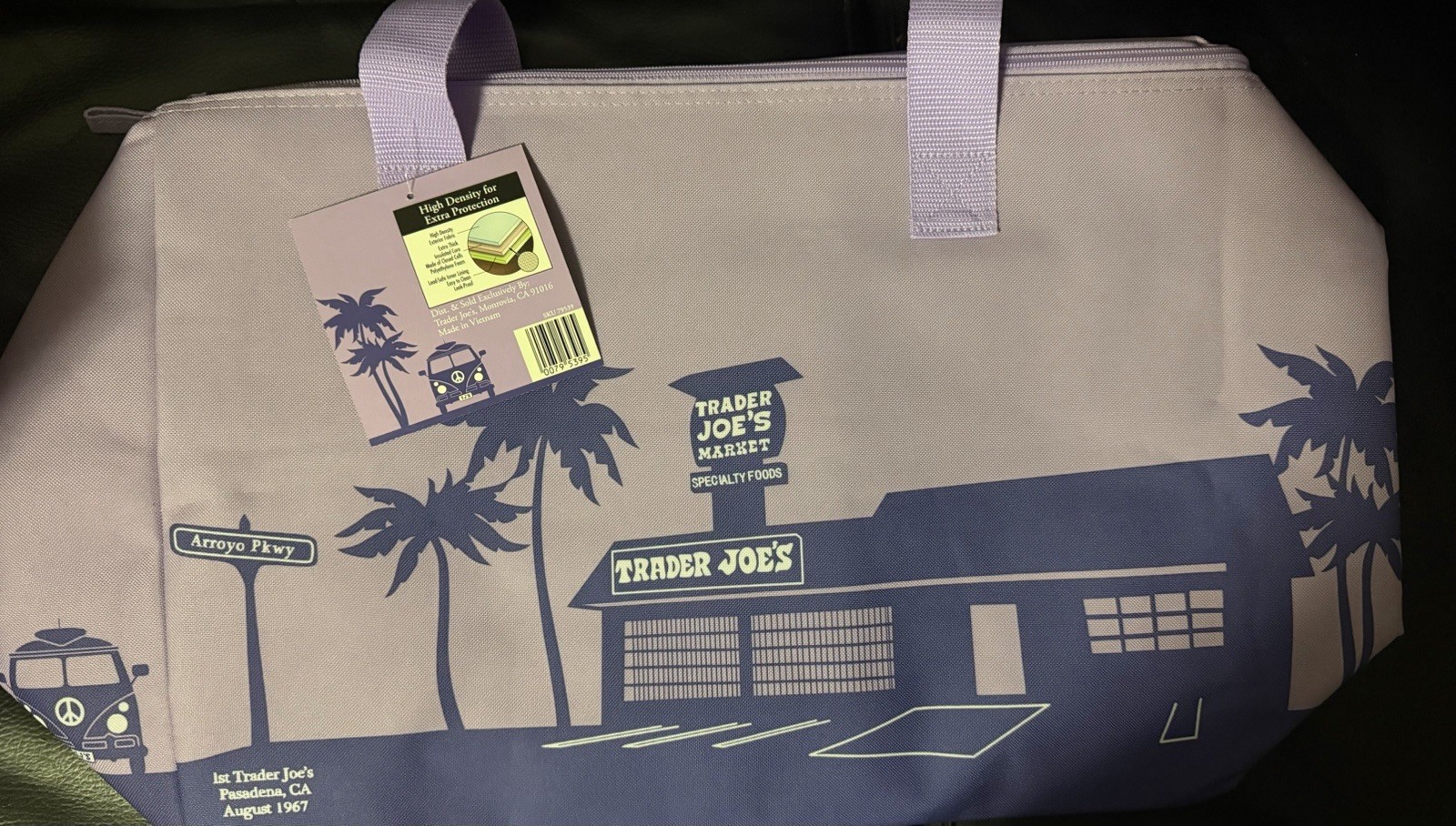 Trader Joe’s Lavender Large Reusable Insulated Bag Cooler | Holds 8 Gallons