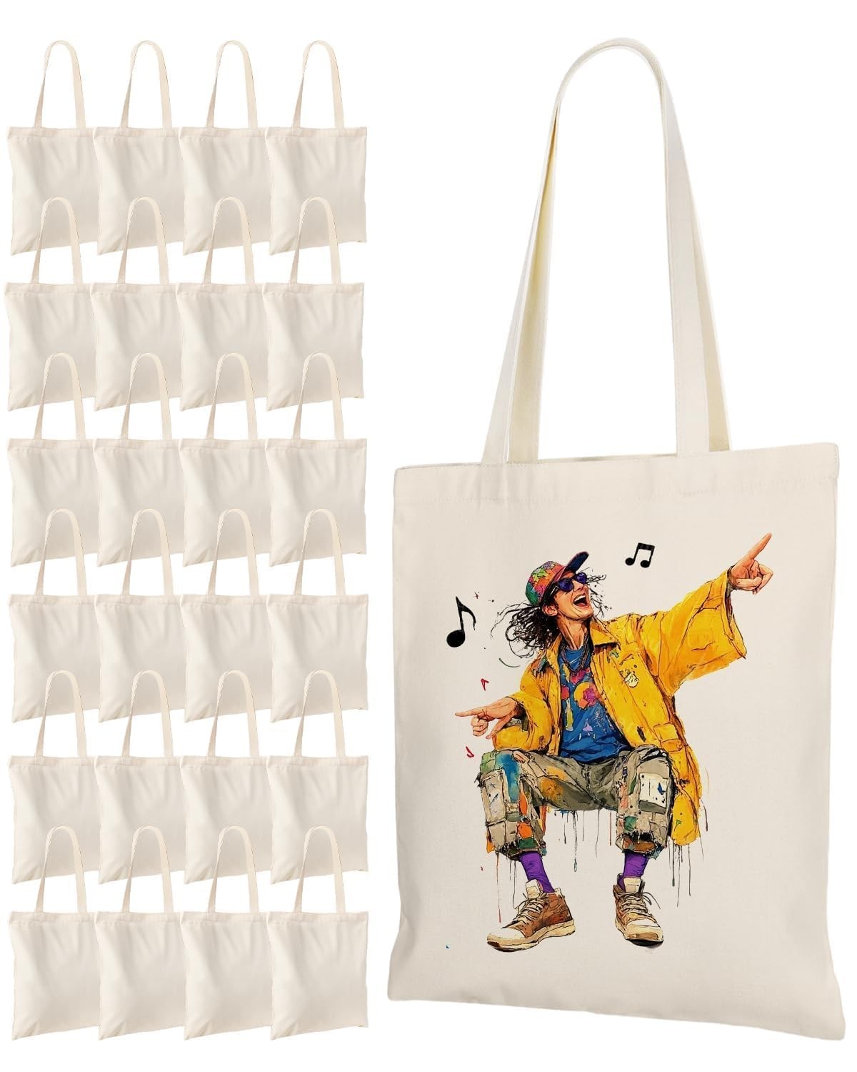 24 Pack Canvas Tote Bags 10oz, 14×15 Inch, Blank for Sublimation & DIY