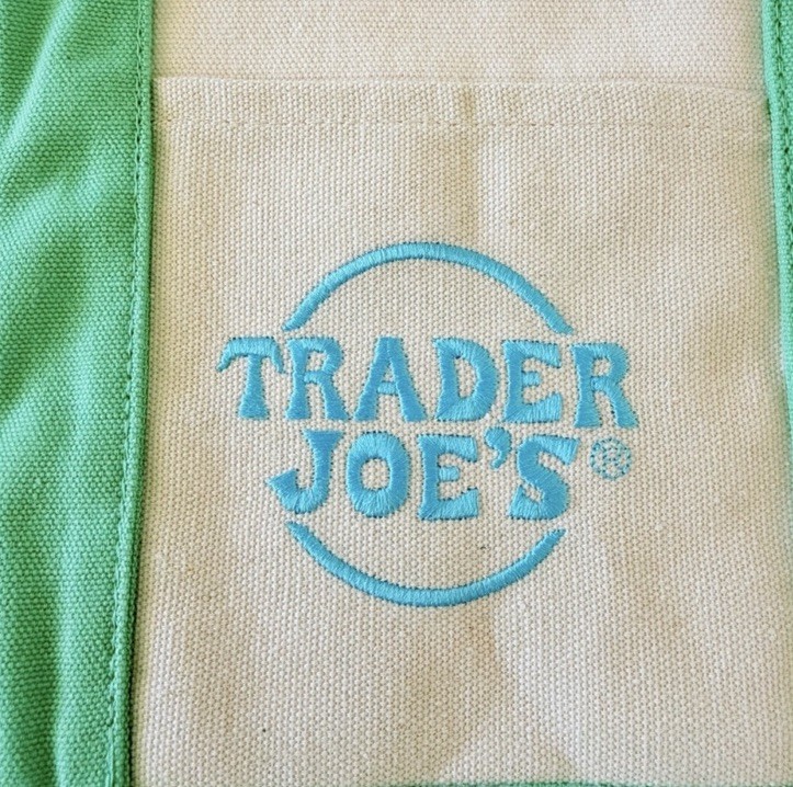 Set of 2 – Trader Joe’s Mini Pastel Canvas Tote Bag- Blue and Green – Viral