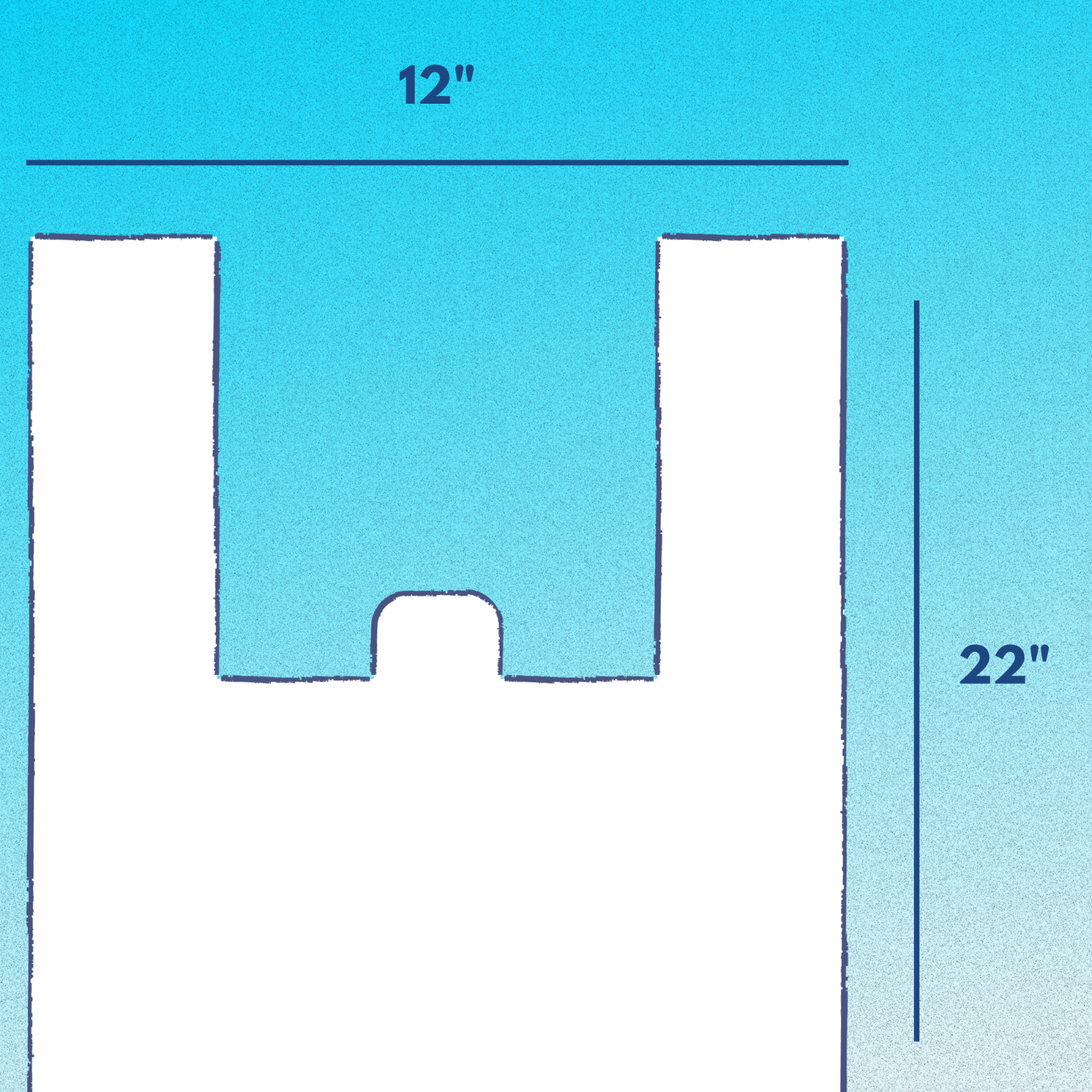 [600] Blue Plastic Shopping Bags 1/6 Large Grocery Retail Bags 12×6.5×22