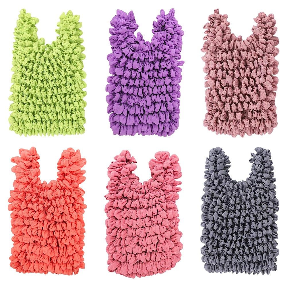 6pcs Magic Stretch Bags, Portable Foldable Handheld Pleated Reusable Bag AOV