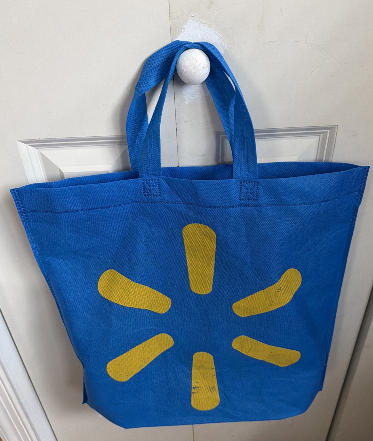 Reuseable Walmart Blue Canvas Tote Grocery Shopping Bag 17″ x 16″ Lot of 2