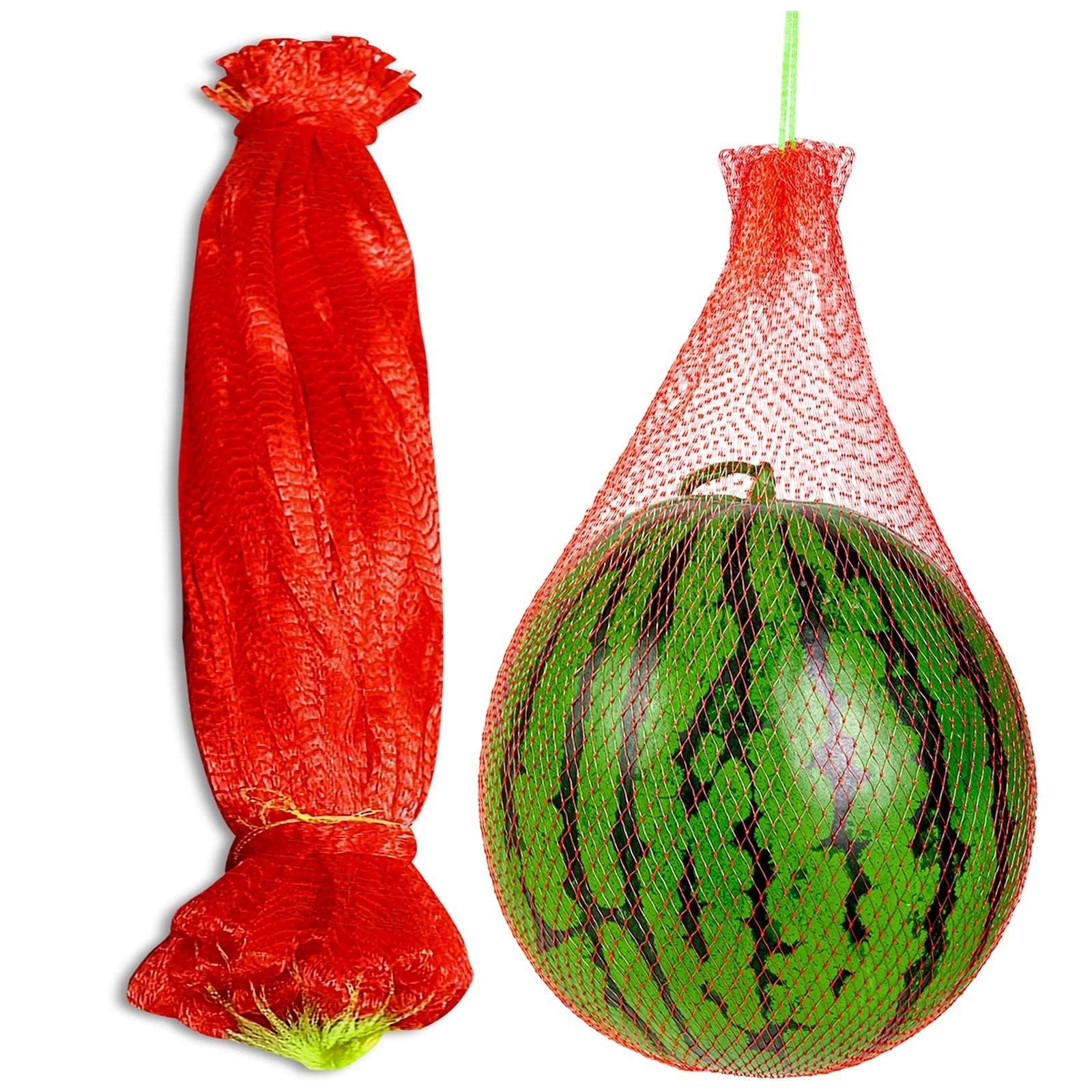 ZAUGONTW Resuable Nylon Mesh Bags, Hanging Watermelon Nets One Size, Red
