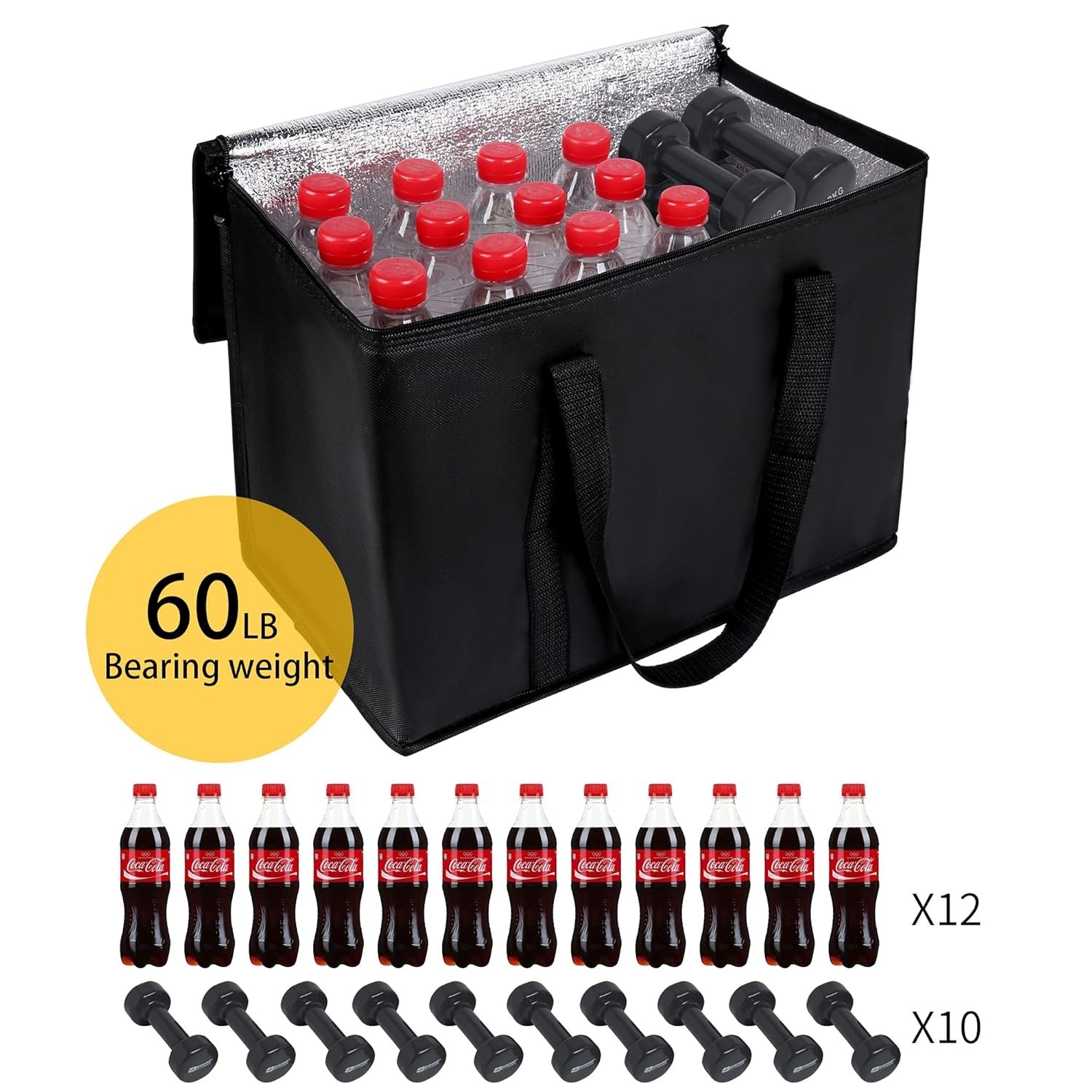 Eco-Friendly 2-Pack Insulated Grocery Tote Bags – Water Resistant & Lightweight