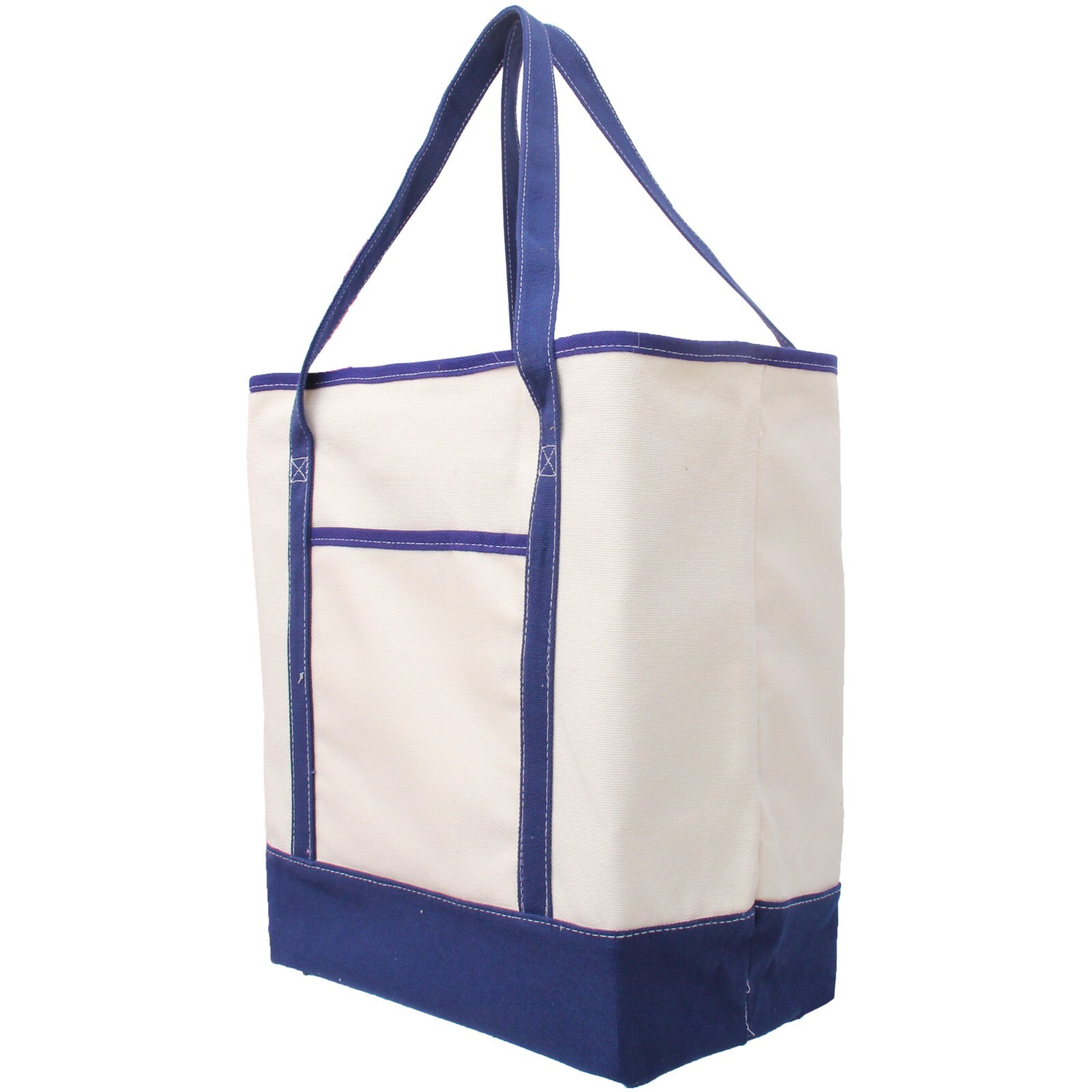 THREADART 100% COTTON NATURAL CANVAS TOTE BAGS COLORED HANDLES 2 SIZES 6 COLORS