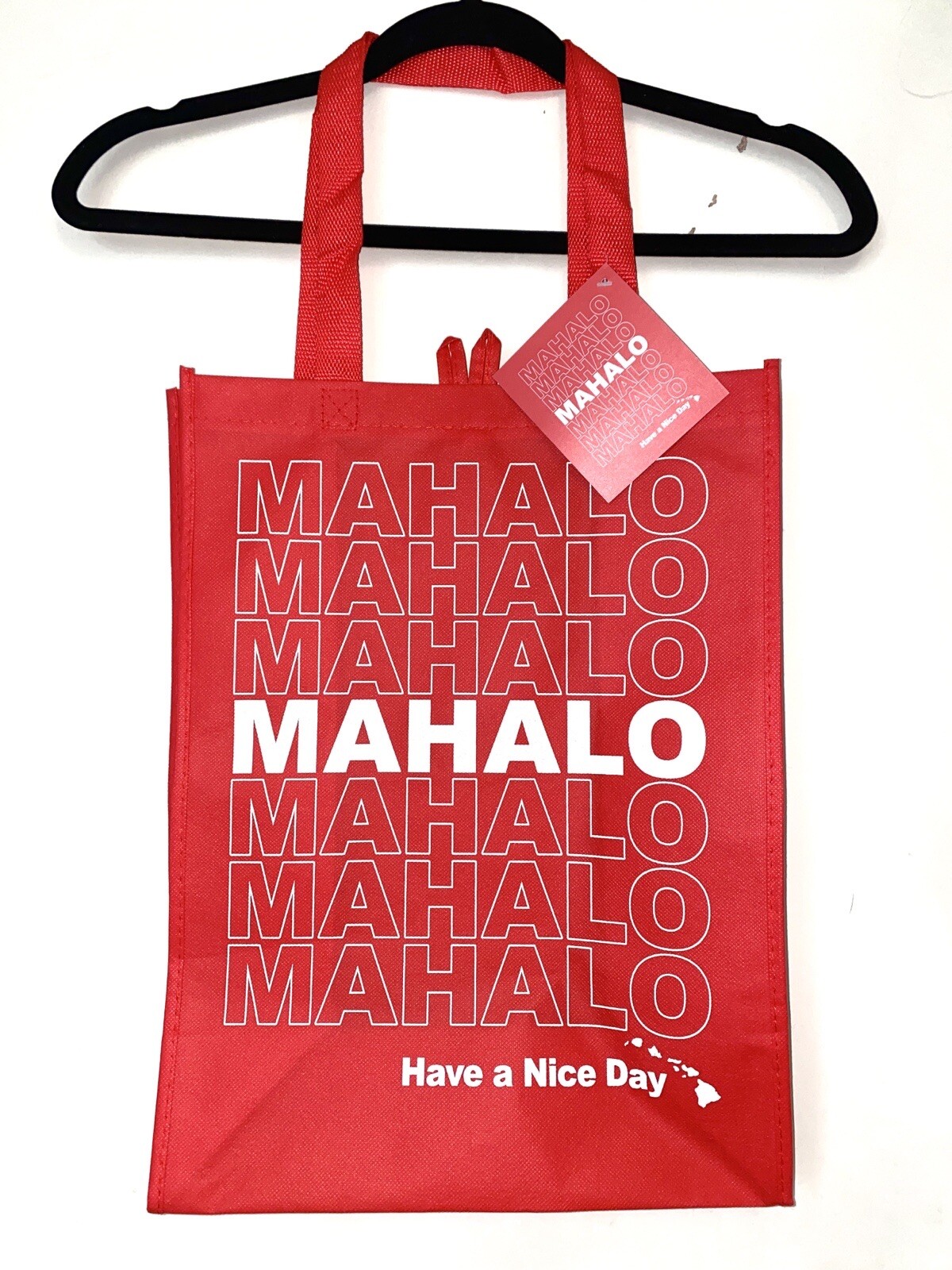 NWT Target Reusable Shopping Tote Bag Hawaii Special Edition Mahalo Red & White