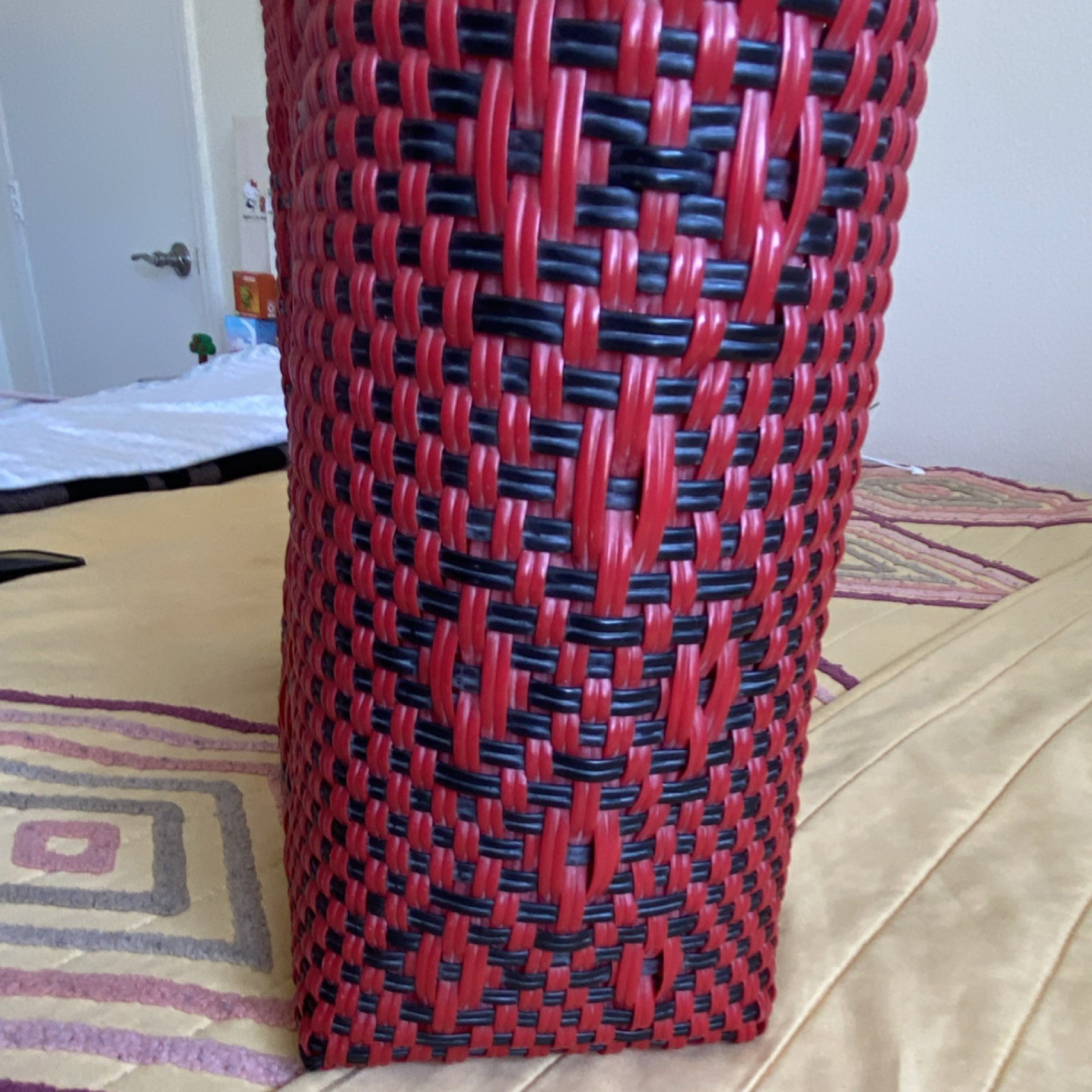 Large Red Black Mexican hand made Geometric Plastic