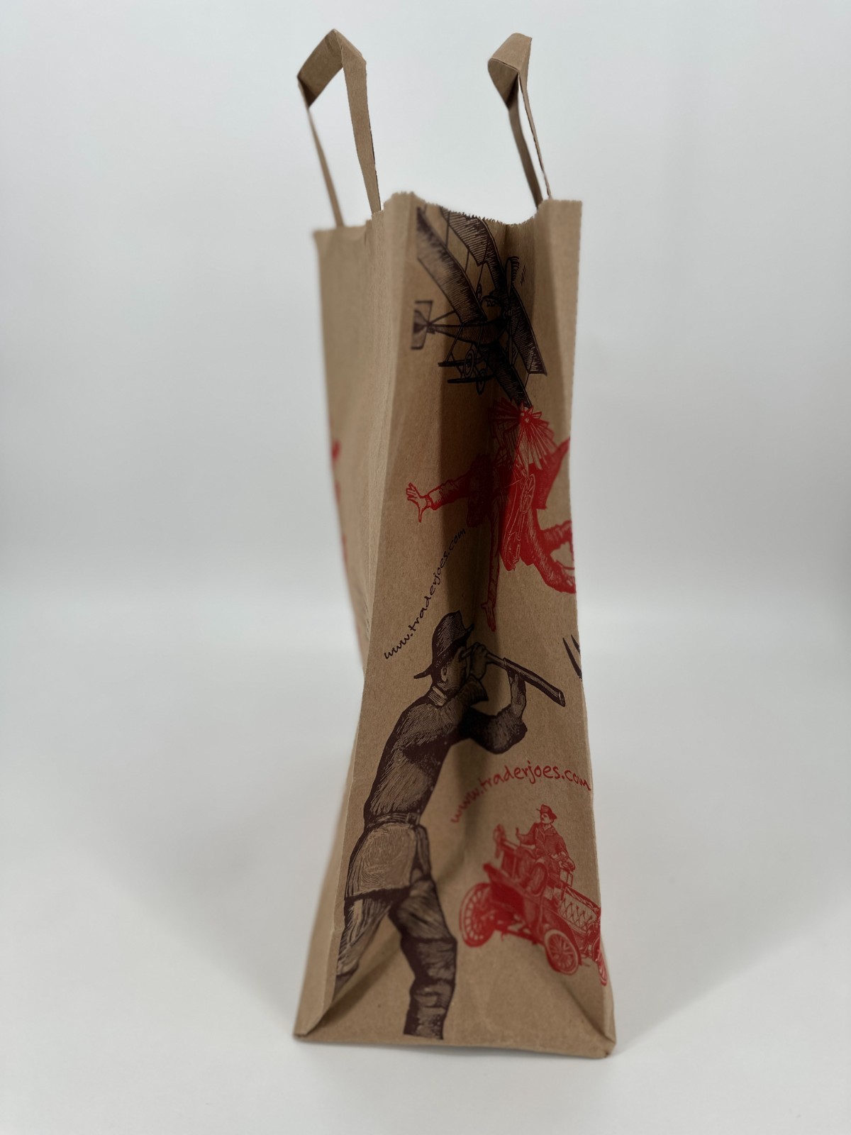 Trader Joe’s Reusable Burlap Shopping Bag Vegetables 16x12x8” 2 Paper Bags Set