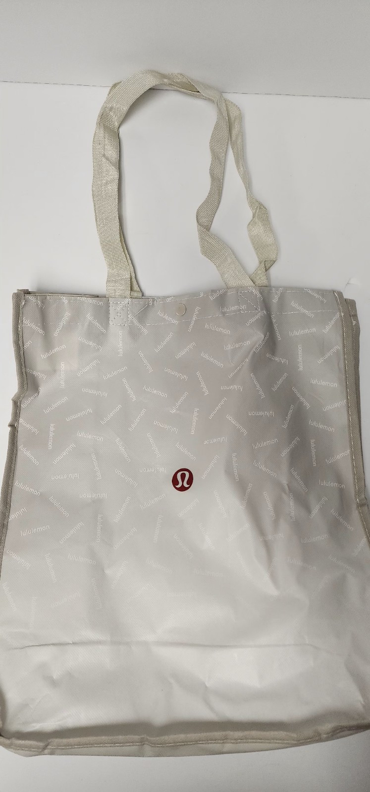 LULULEMON Grey White GRAPHIC LOGO Reusable Shopping Gym Lunch Bag