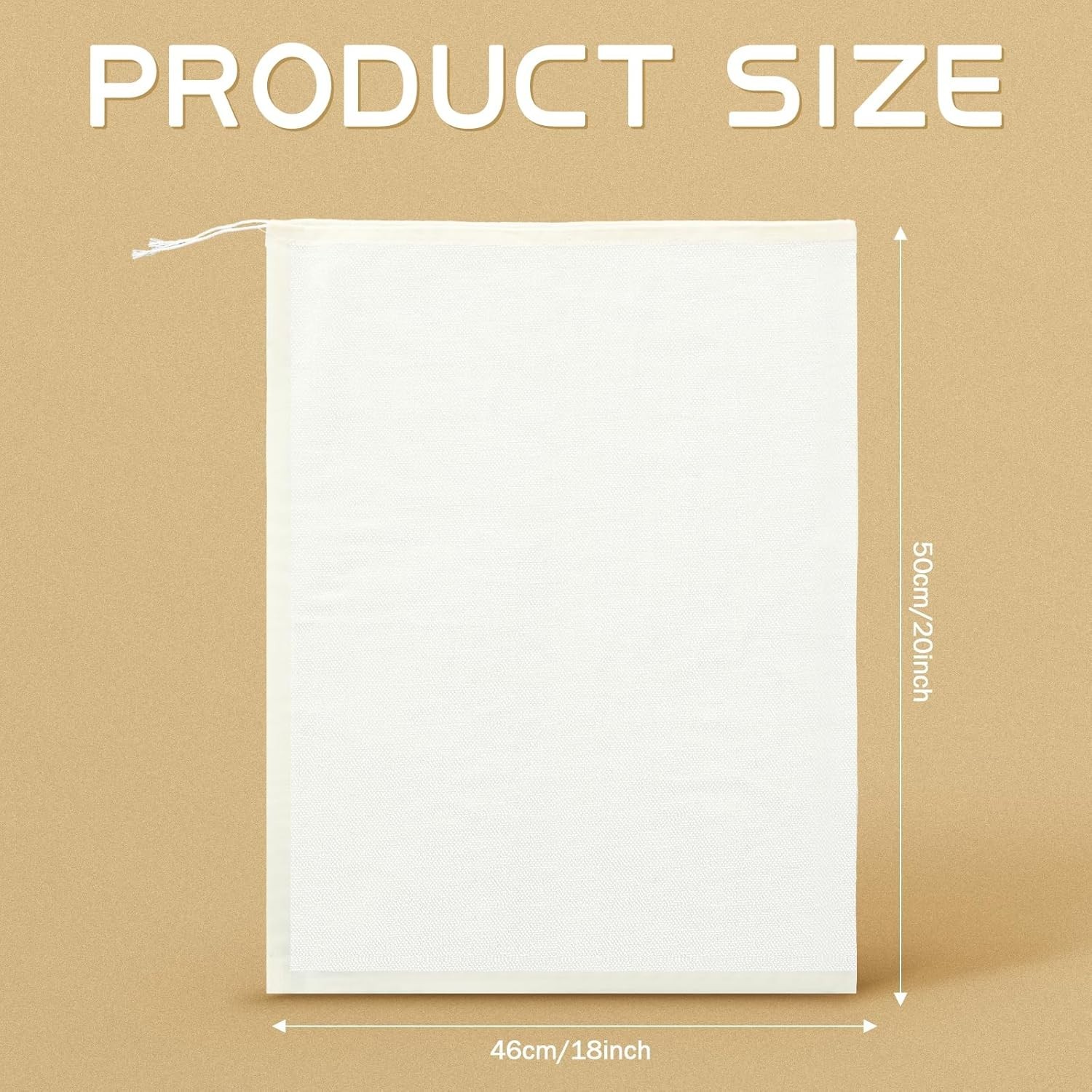 50 Pcs 18×20” Cotton Storage Bags with Drawstring – Ideal for Food & Crafts