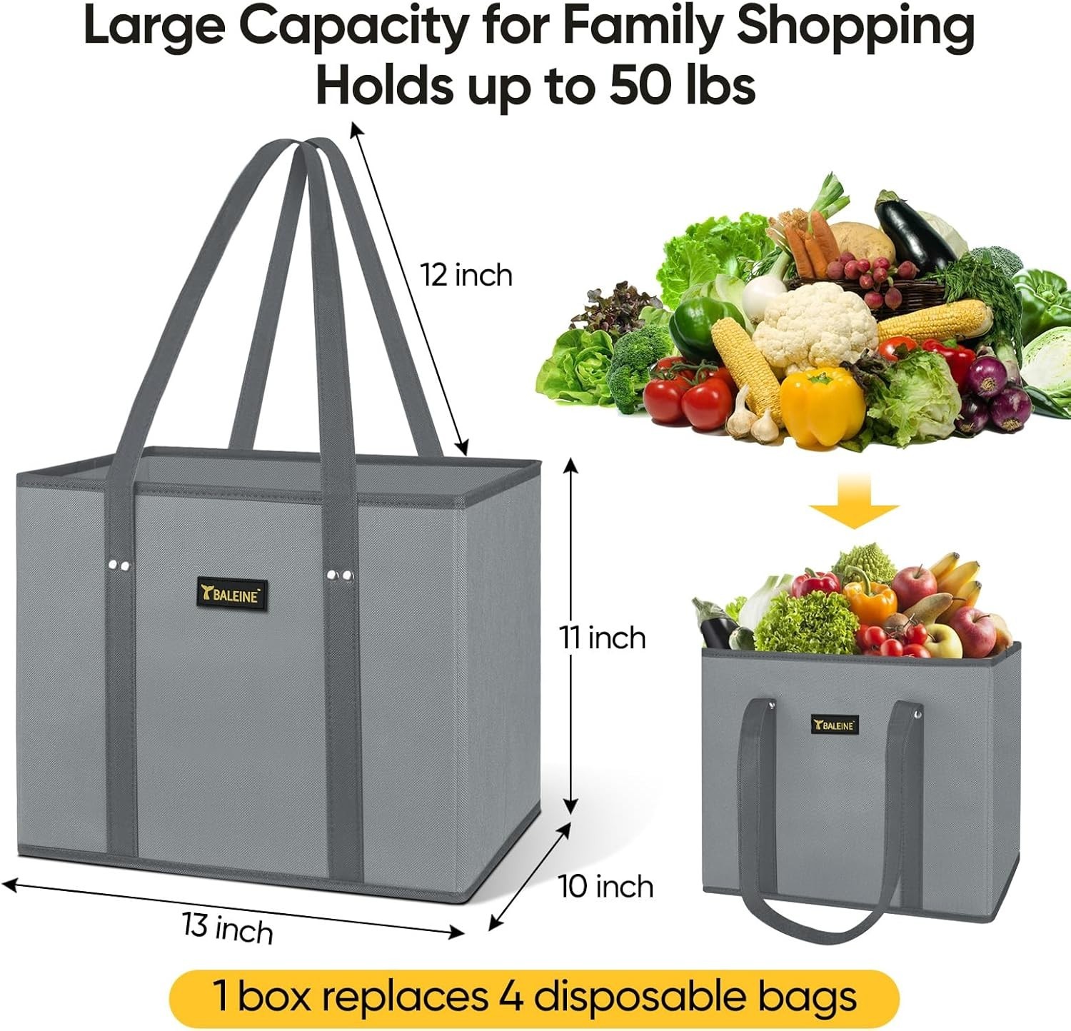 Spacious 3-Pack Foldable Shopping Bags with Reinforced Bottom – Honeysuckle Chic