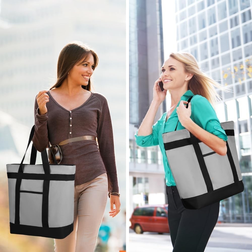 Insulated Reusable Tote Bag for Grocery Shopping for Women/Men, Pizza/Food De…