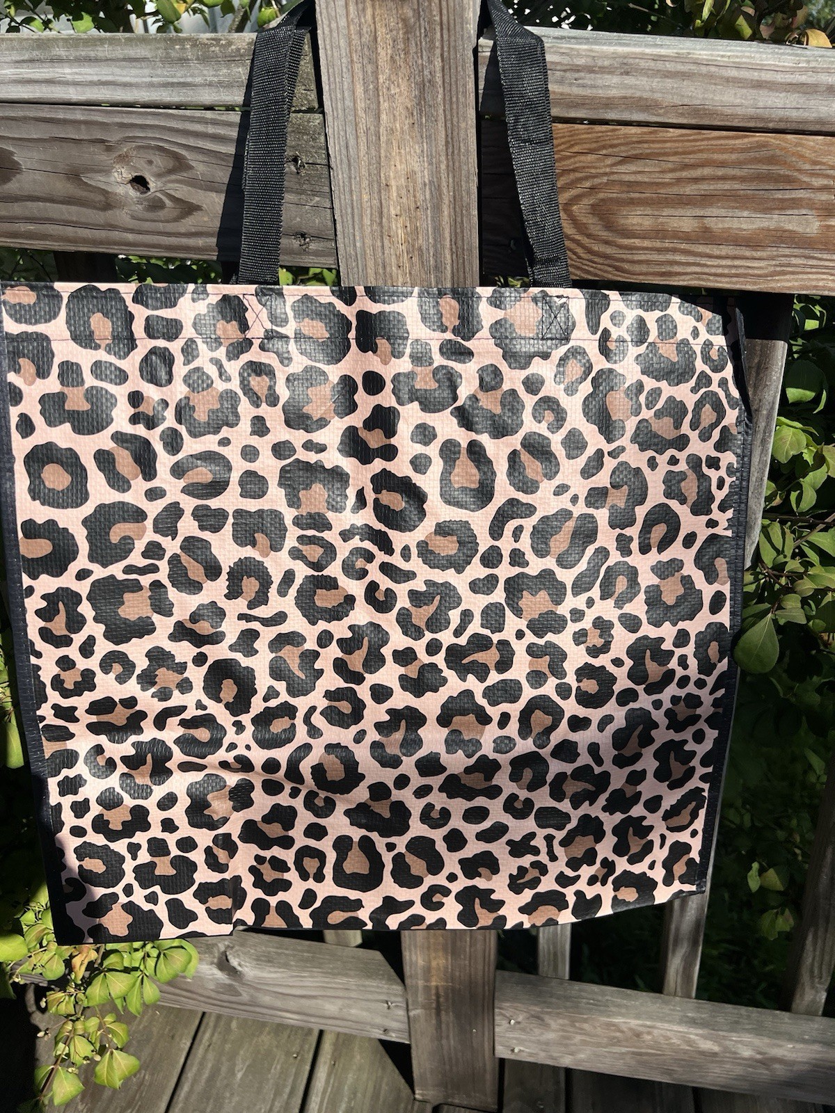 REUSABLE SHOPPING TRAVEL TOTE BAG CHEETAH PRINT ECO FRIENDLY BURLINGTON