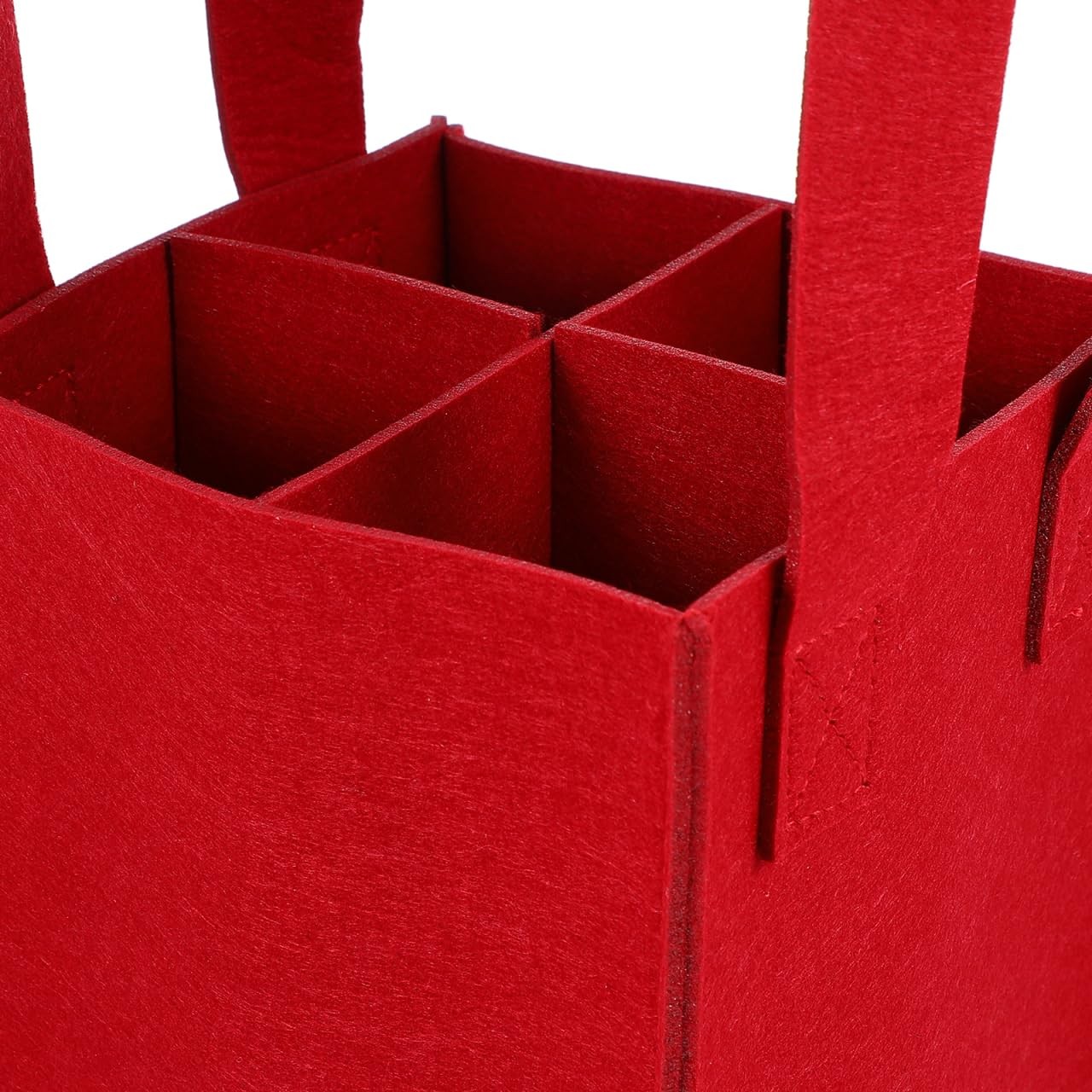 Felt Wine Carrier Tote Bag For 4 Bottles Reusable Protective Dividers Travel
