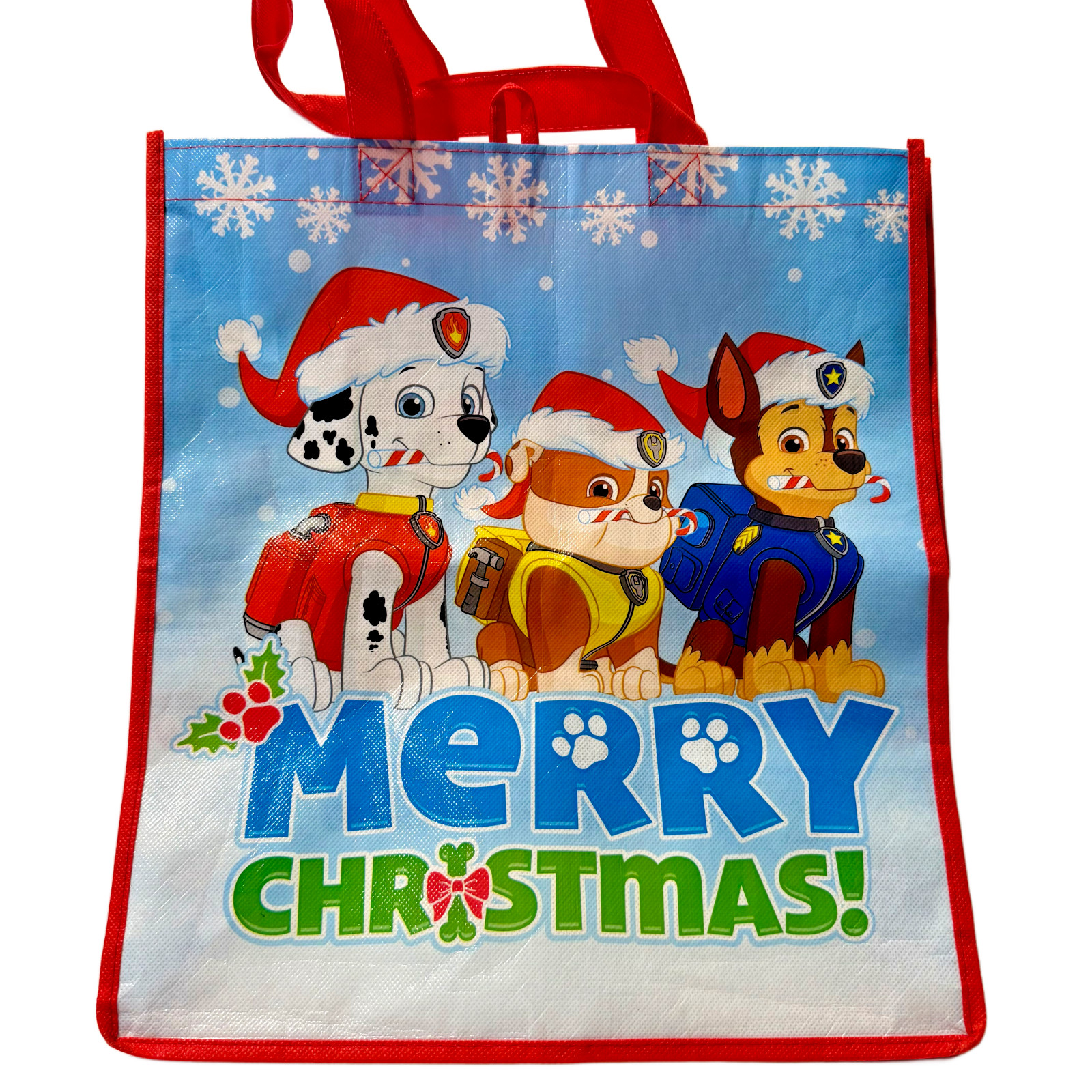 Nickelodeon Paw Patrol Reusable Tote Gift Bag 13″ X 15″ X 7″ Merry Christmas