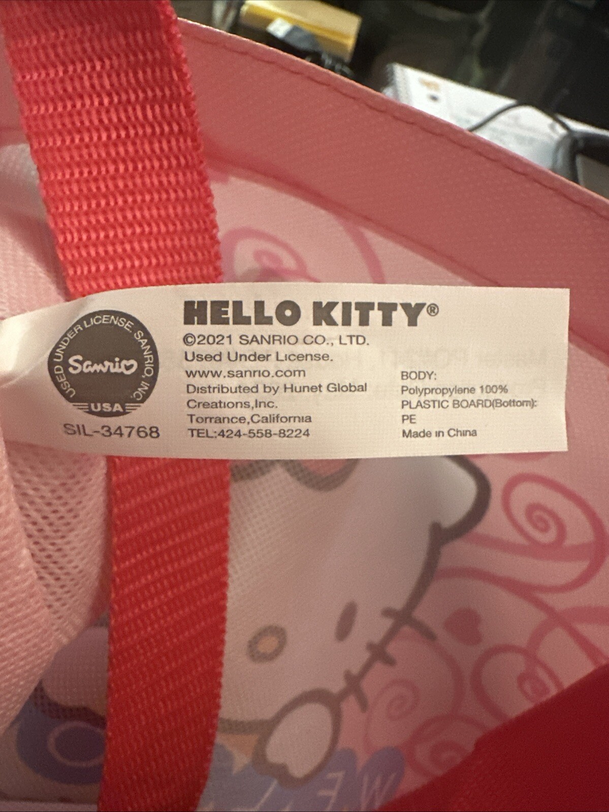 Hello Kitty Las Vegas Reusable Shopping Bag Sanrio Tote Pink NWT