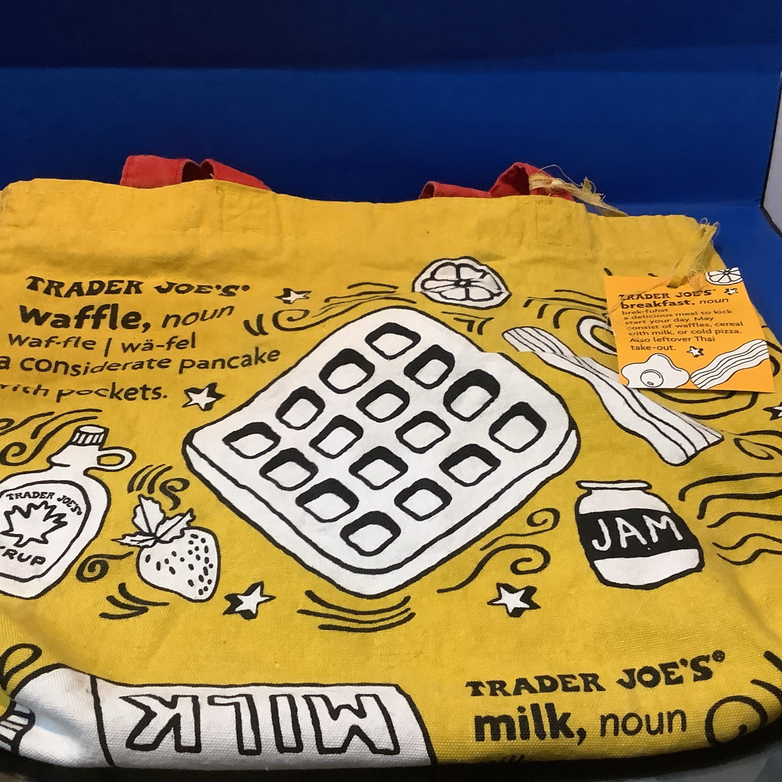 Trader Joe’s Breakfast Waffle Toast Milk Reusable Shopping Tote Bag LMTD (s)