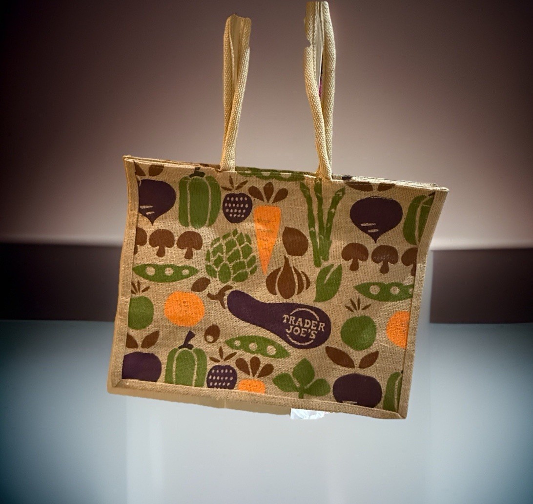 Vintage Trader Joe’s Jute Tote Bag 9 Gal NWOT