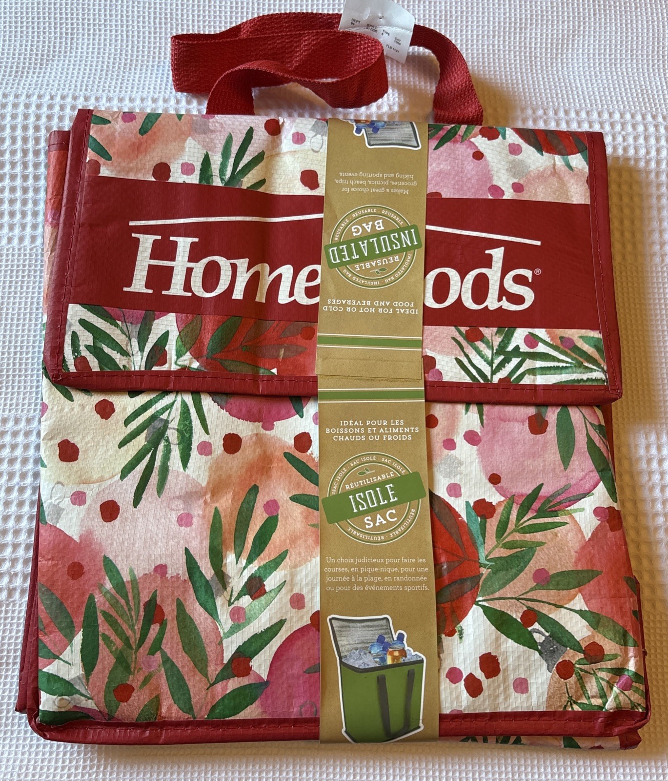 Home Goods Reusable Insulated Cooler Bag Thermal Tote Hot Cold Food NWT