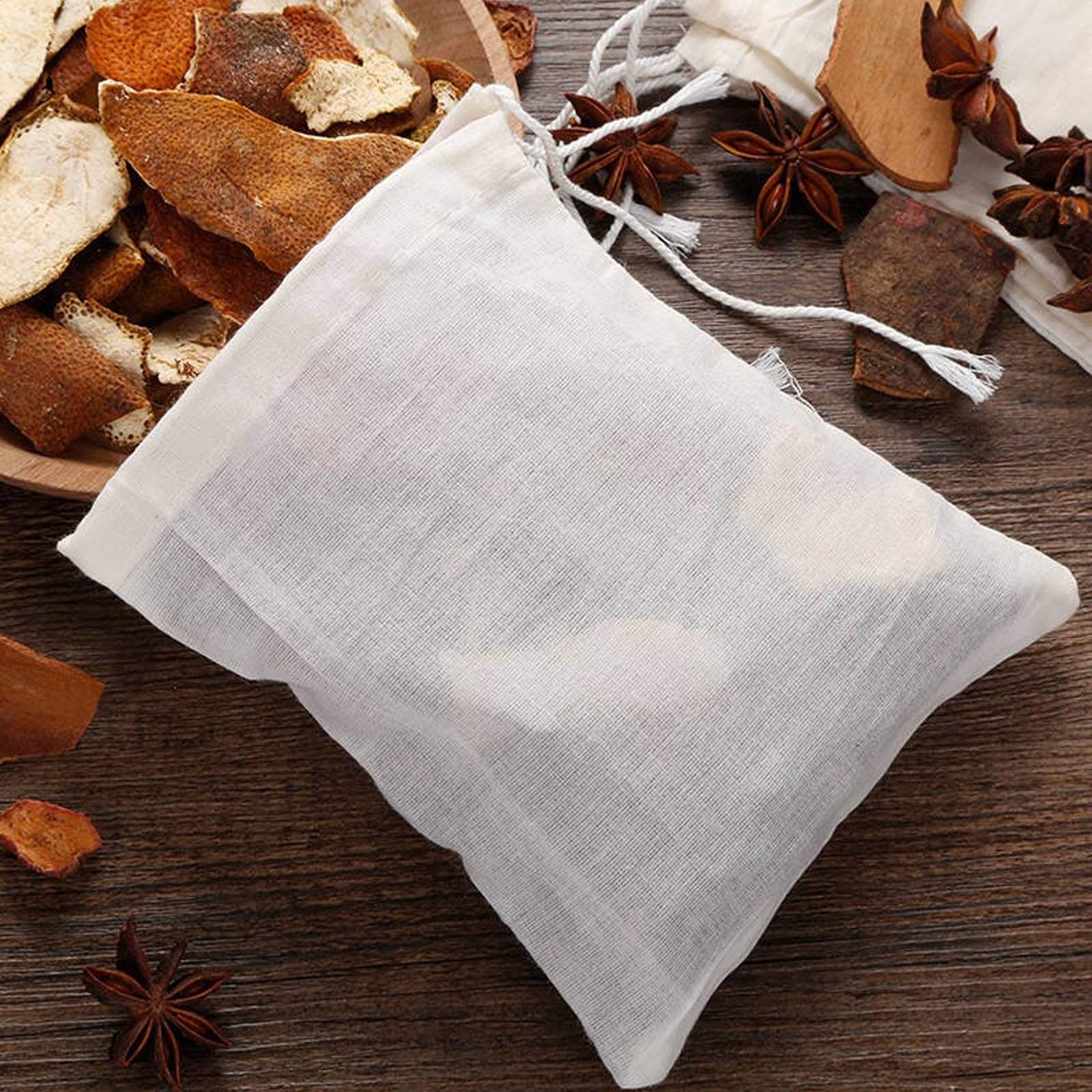 SHEYNIAN 36 Pack Spice Muslin Bags with Drawstring, 3 x 4 3 x 4 Inch, Natural