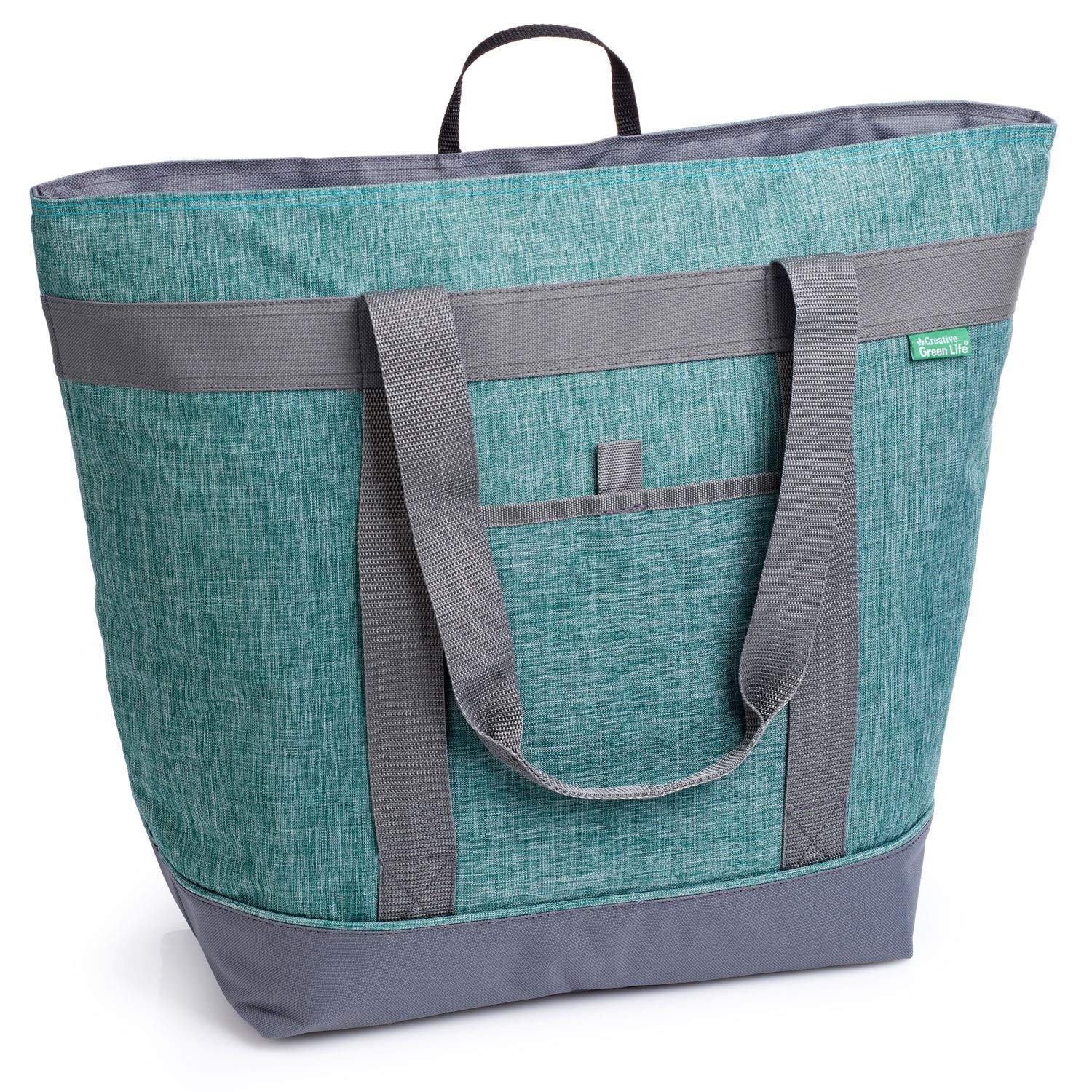 Jumbo Insulated Cooler Bag (Green) with HD Thermal Insulation – , Collapsible