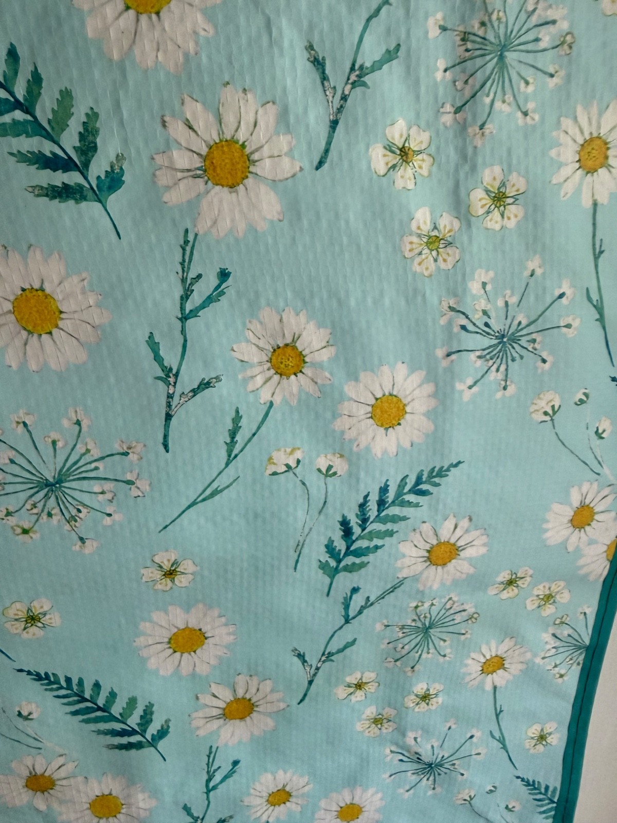 HOMESENSE REUSABLE LARGE TOTE SHOPPING BAG 20″ X 18″ DAISY FLOWERS BLUE NEW