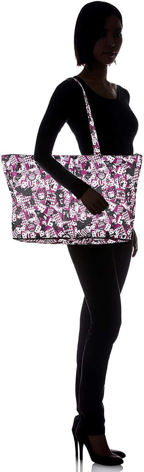 HAPITAS Eco Friendly Tote Travel Bag Alice in Wonderland Mauve 20L