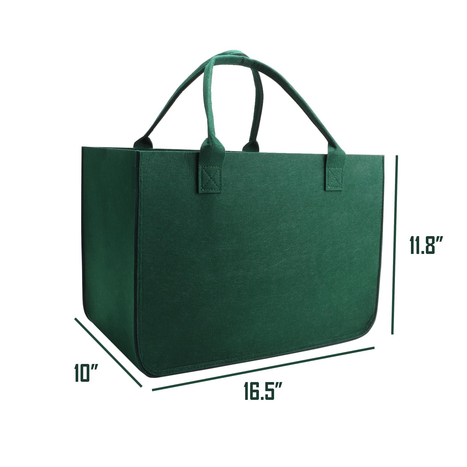 Felt Tote Bag, 16″x 12″x 10″ Large Reusable Bags Heavy Duty Grocery Tote Bag …