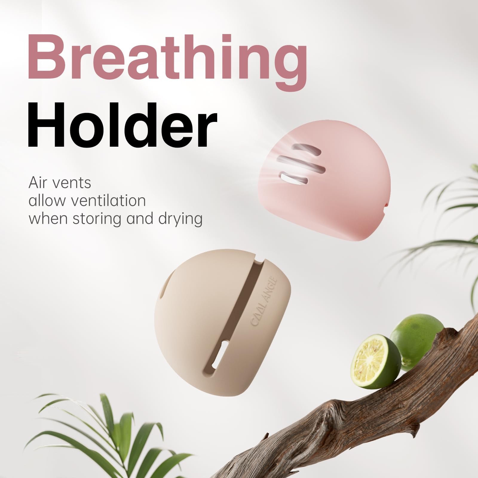 COOL-ANGLE Silicone Makeup Brush Holder And Beauty Sponge Case, D01:Khaki