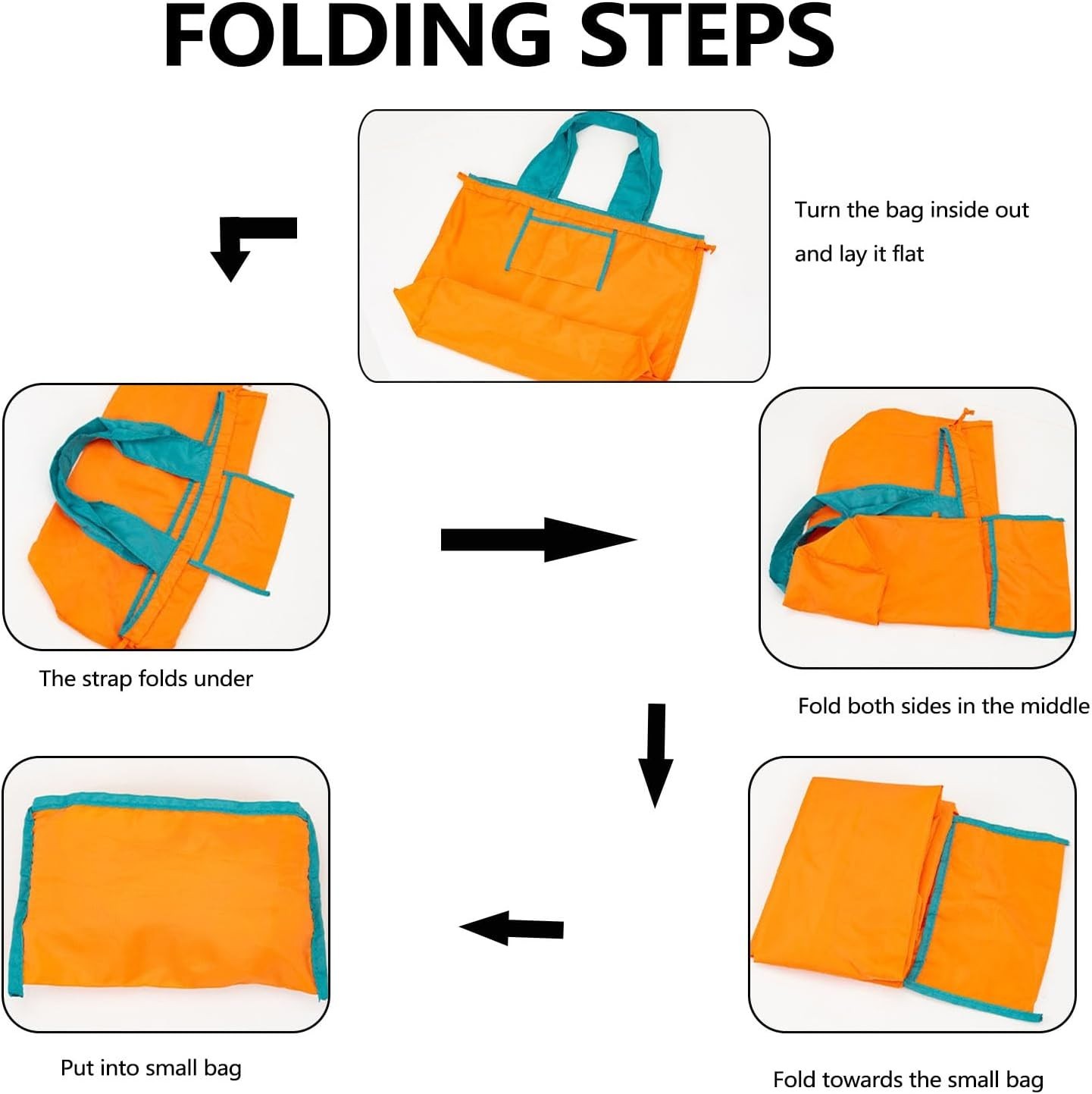 Everyday Use Reusable Shopping Tote – Large Capacities, Compact & Stylish Design