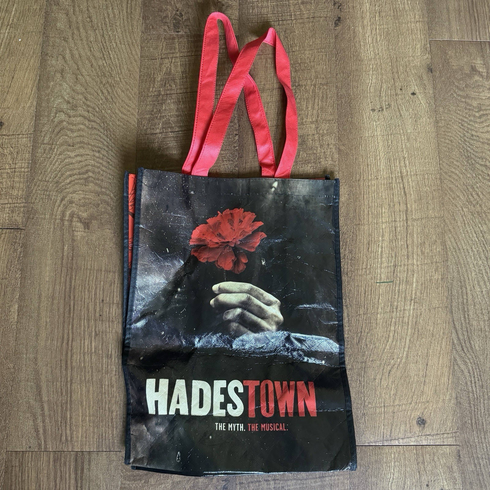 Hadestown Broadway Musical Reusable Grocery Tote Bag + Single Pin Orpheus