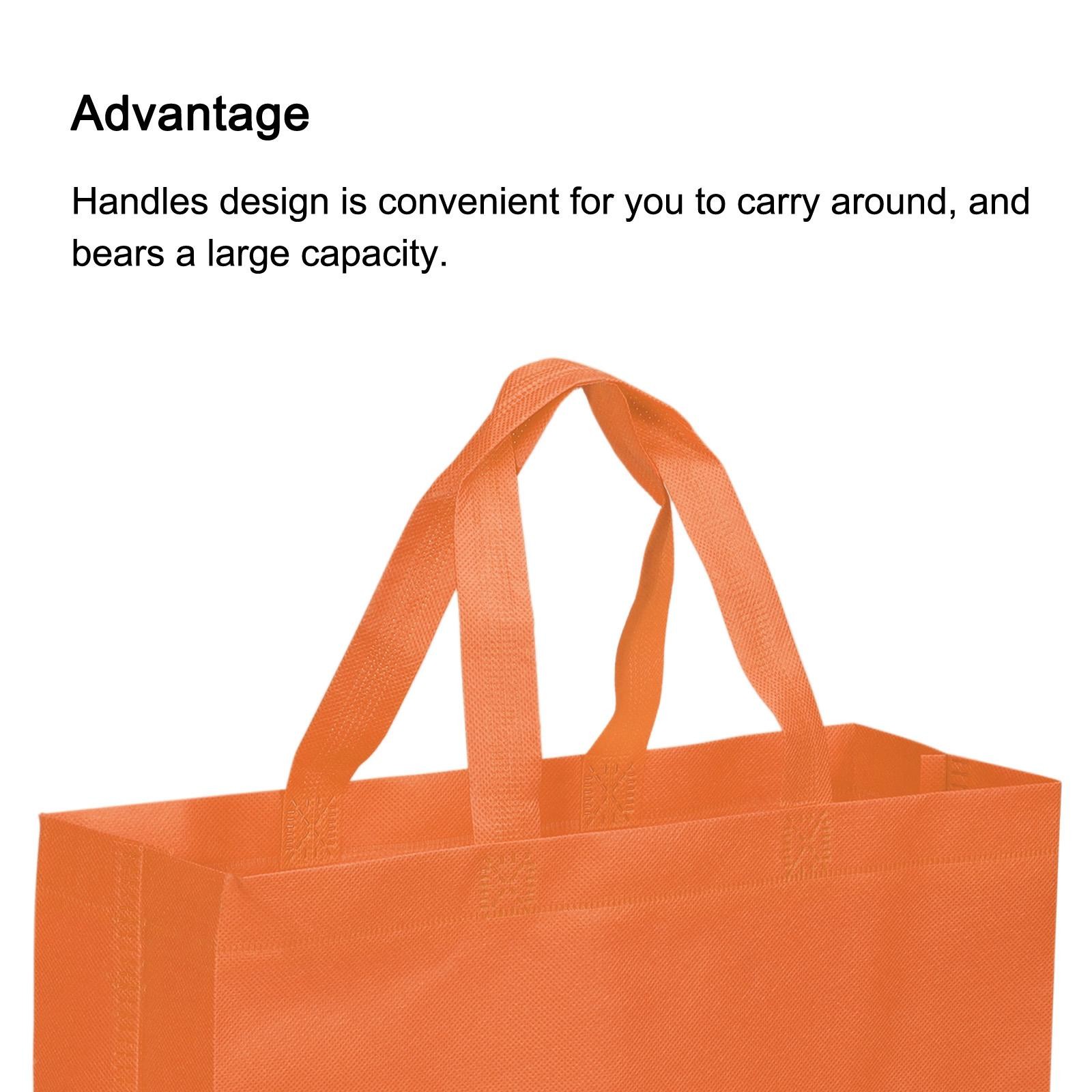 25x35cm Reusable Gift Bags 10pcs Orange Nonwoven Shopping Bag