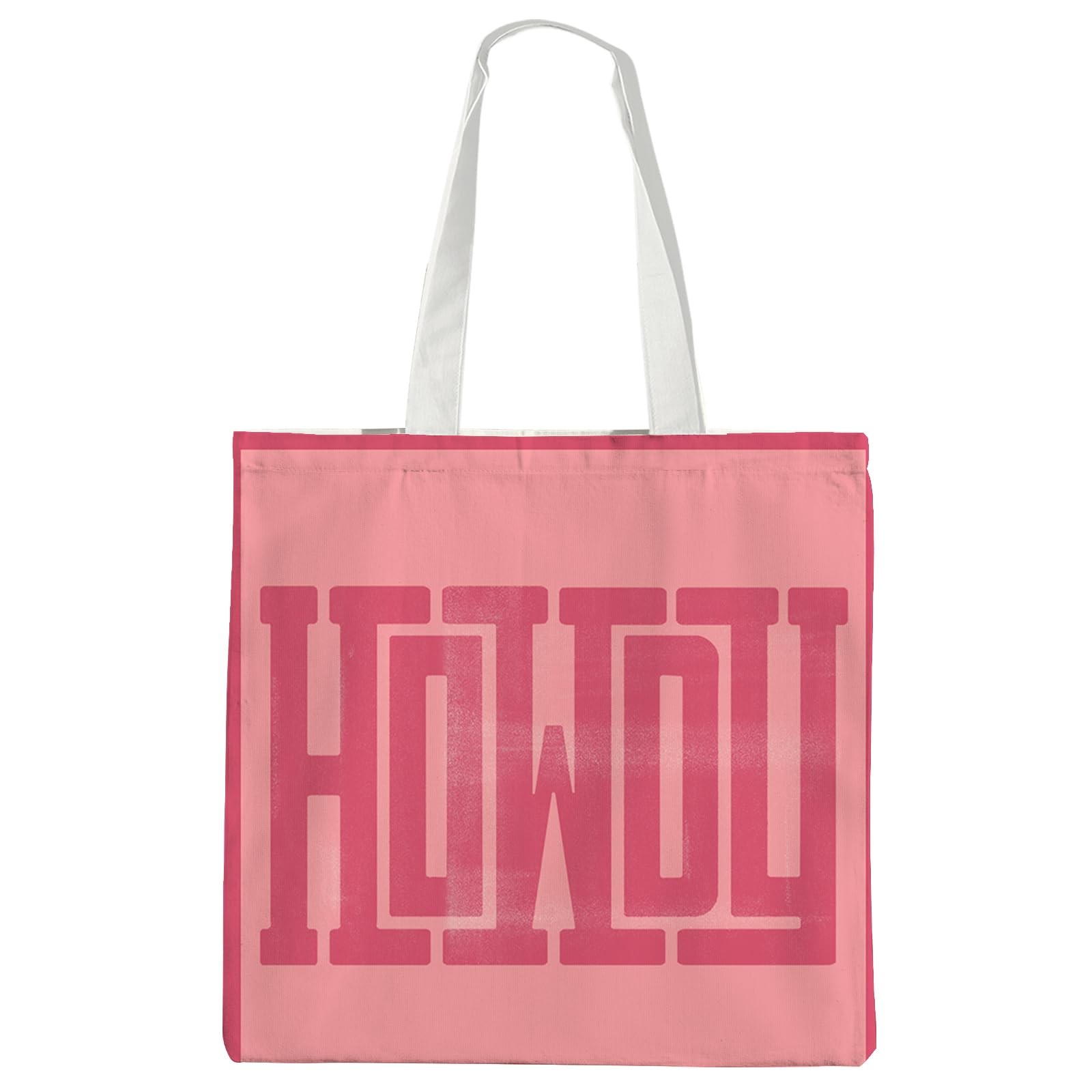 Pink Western Howdy Canvas Tote Bag,Western Shoulder Bag Gifts for Girls Cowgi…