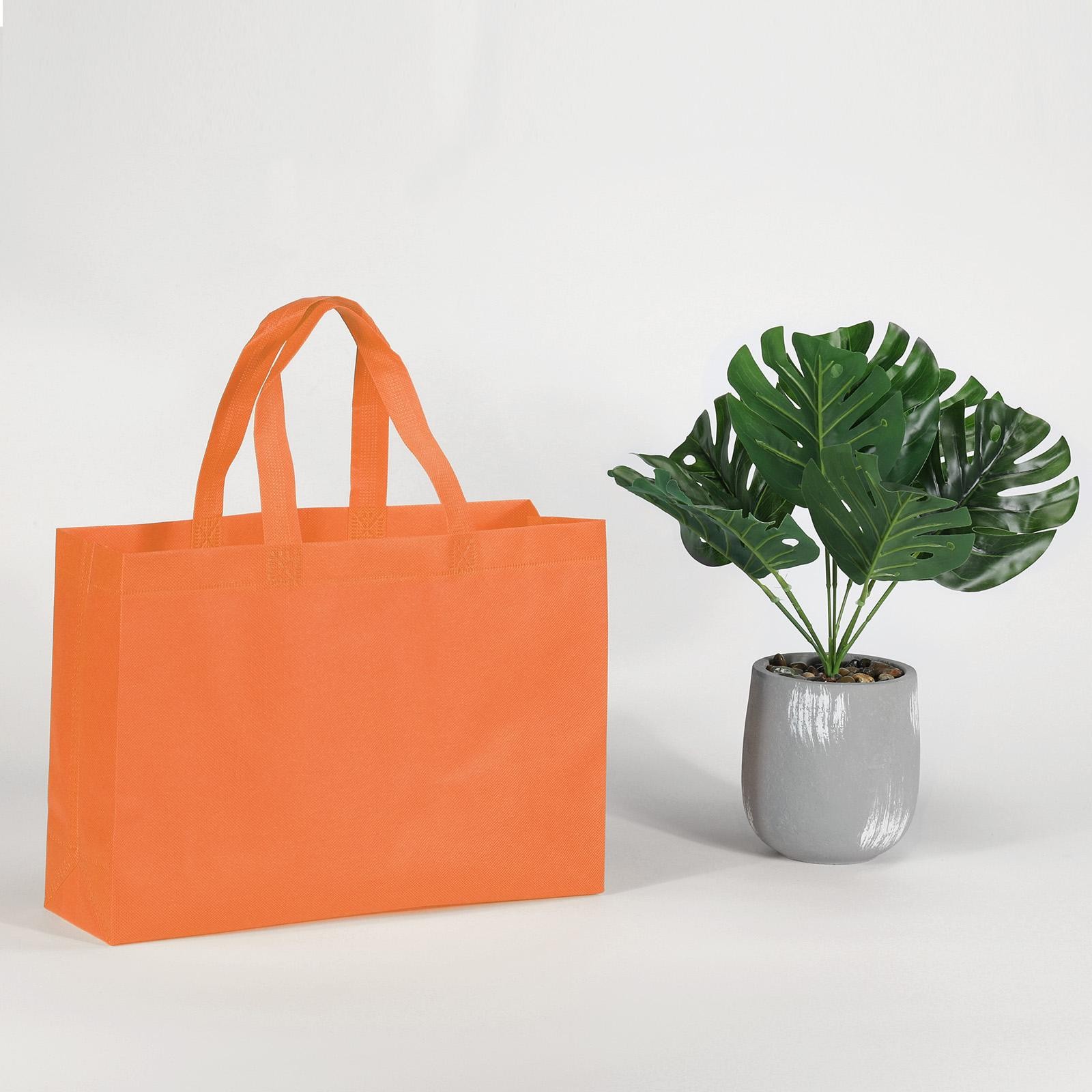 25x35cm Reusable Gift Bags 10pcs Orange Nonwoven Shopping Bag