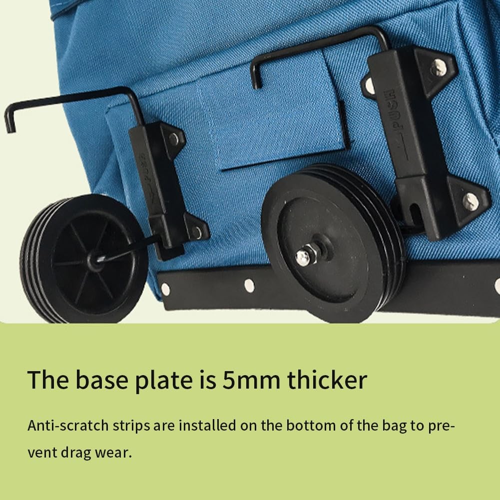 Collapsible Shopping Cart with 360° Swivel Wheels, Portable Folding Trolle-y …