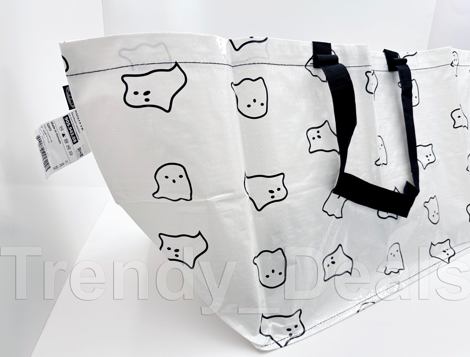 SET of 2 – Ikea KUSTFYR HÖSTAGILLE Large & Small Shopping Tote Bag Bats, Ghosts