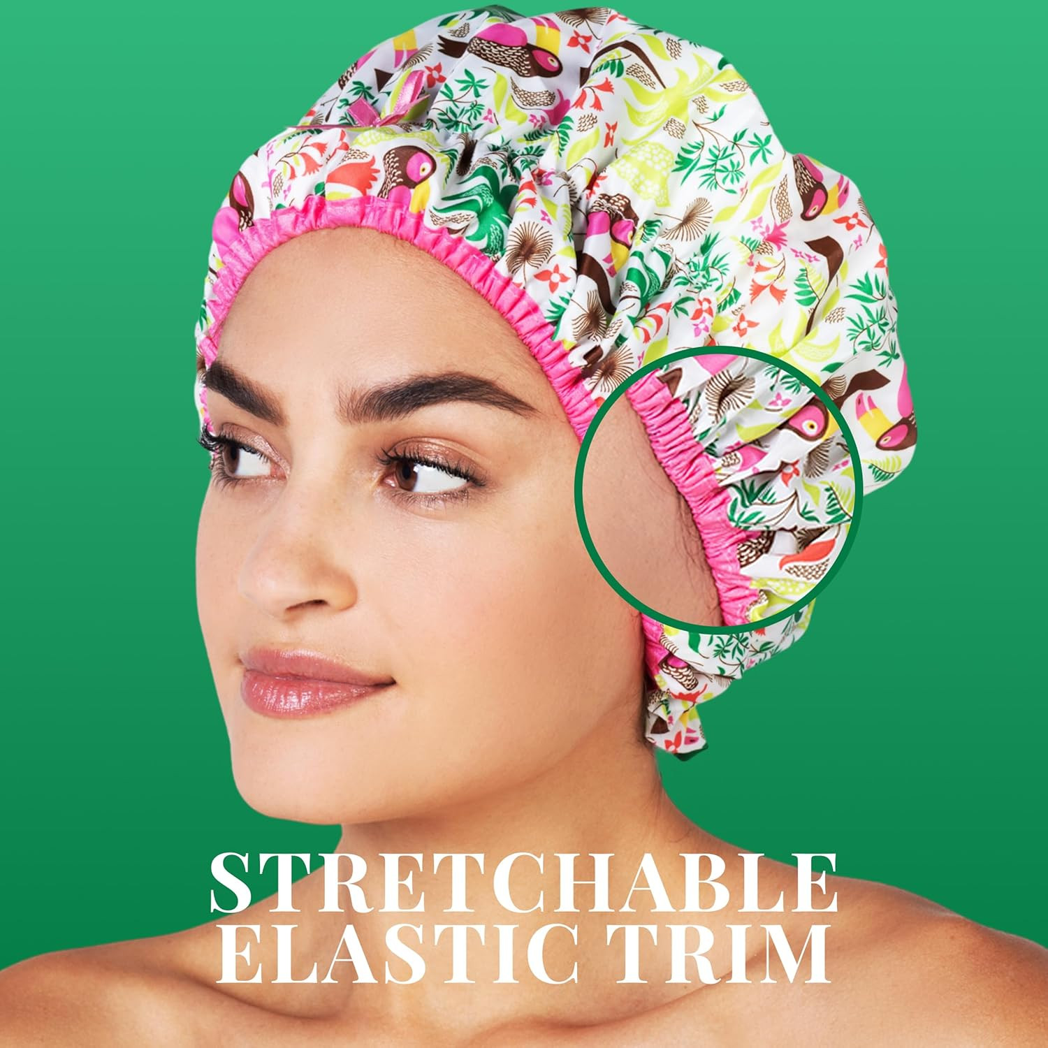 Reusable Bath & Shower Cap Lined, Oversized Waterproof Shower Caps Large