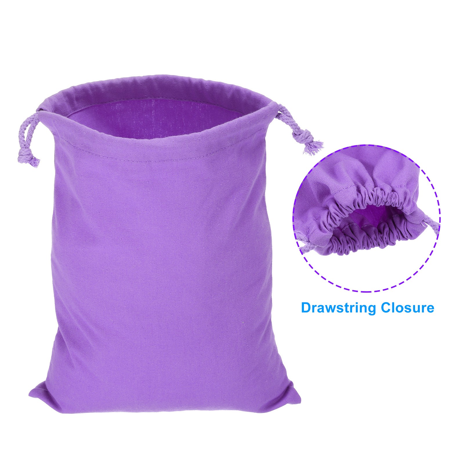 3pcs Reusable Drawstring Bags, 10×12.6″ Multipurpose Bags, Purple