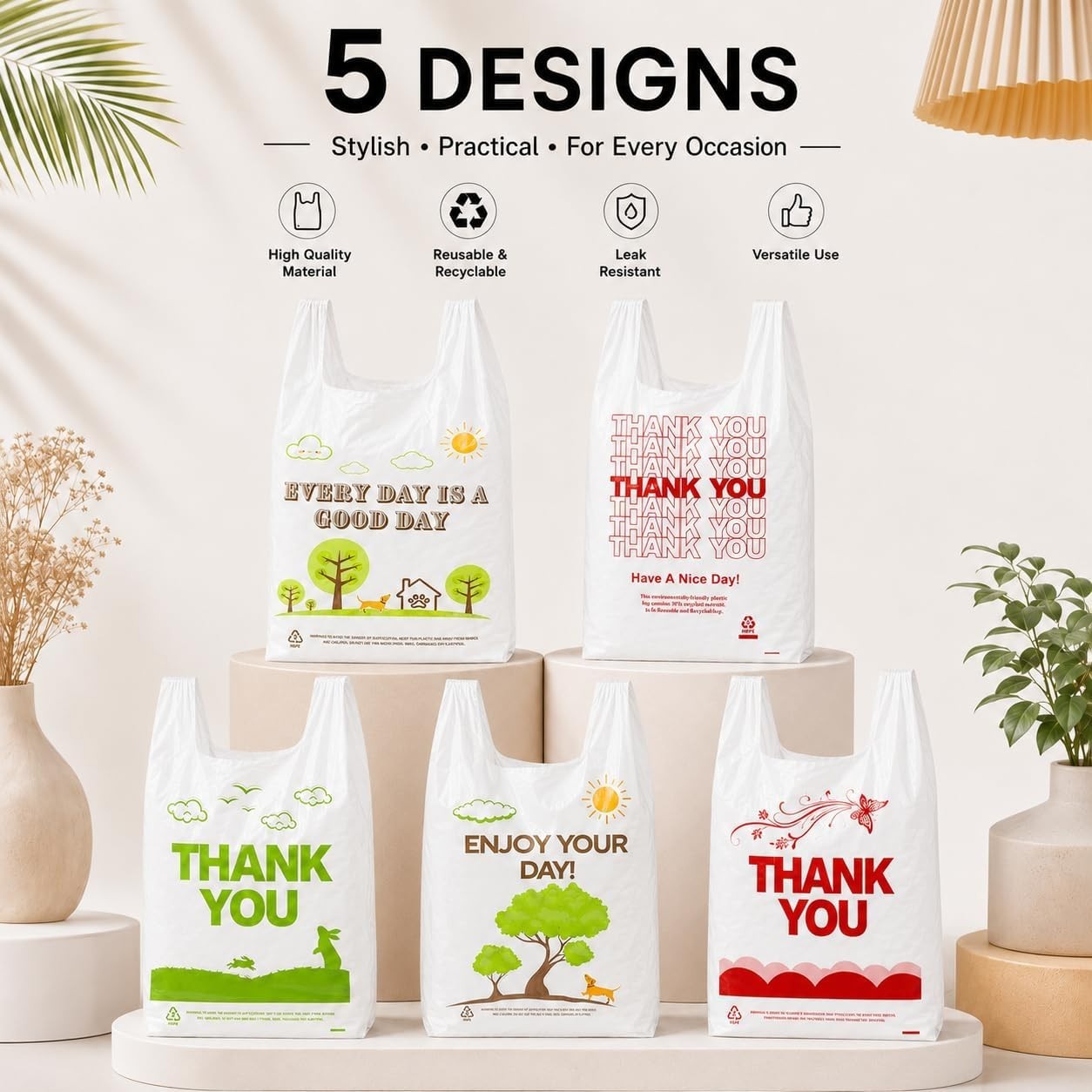 White T-Shirt Shopping Bags 11x6x21 – 150PCS, Versatile for All Retail Needs