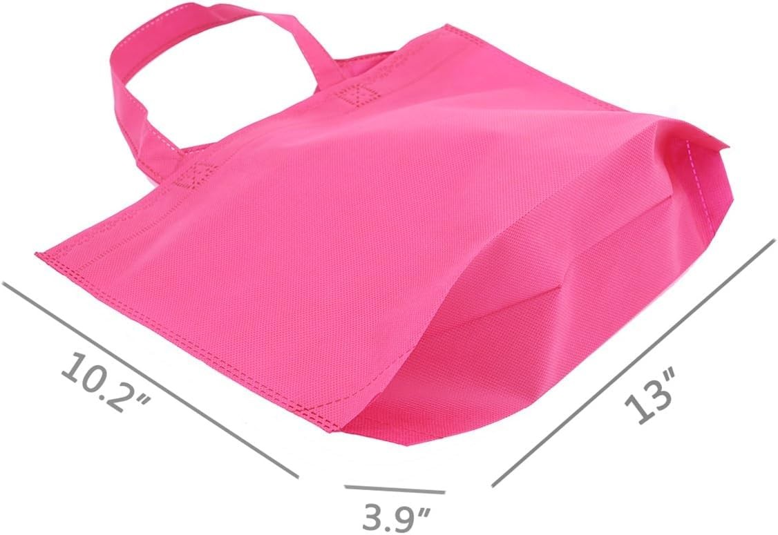 24 Pack Reusable Gift Bag with Handles, 13″ Goodie Treat Bags 8 Colors for Pa…