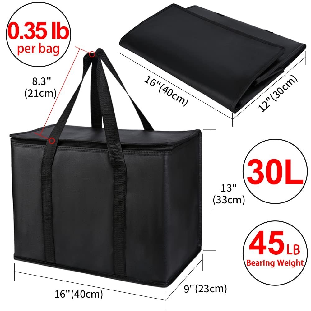 Insulated Reusable Grocery Bags, 16W x 13H x 9D, X-Large Tote Bag for Shoppin…