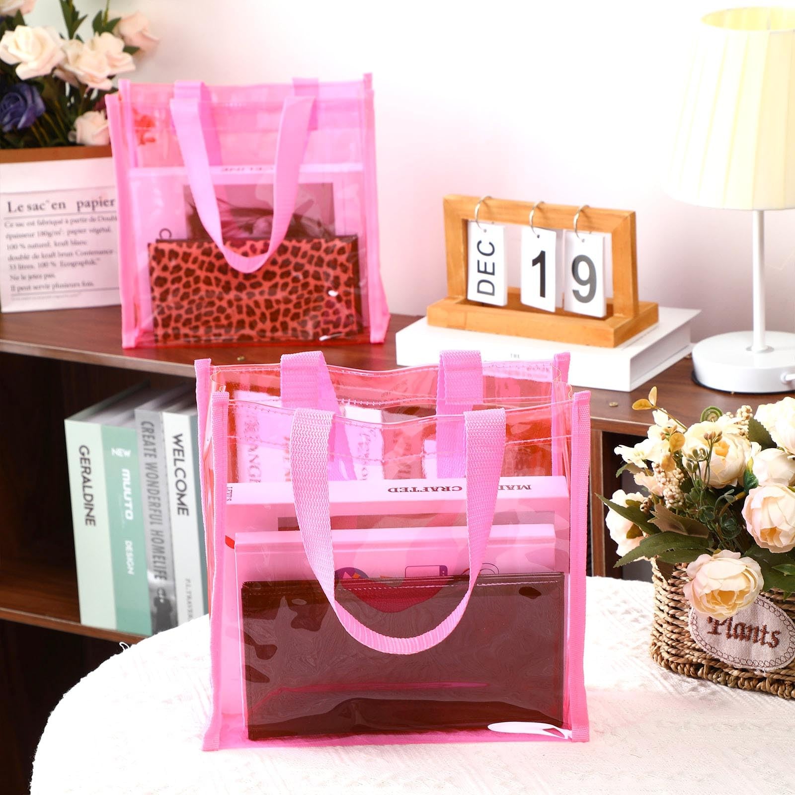 30 Pcs Clear Tote Bag Stadium Approved Bulk 10 x 10 x 4 inch Plastic Tote Gif…