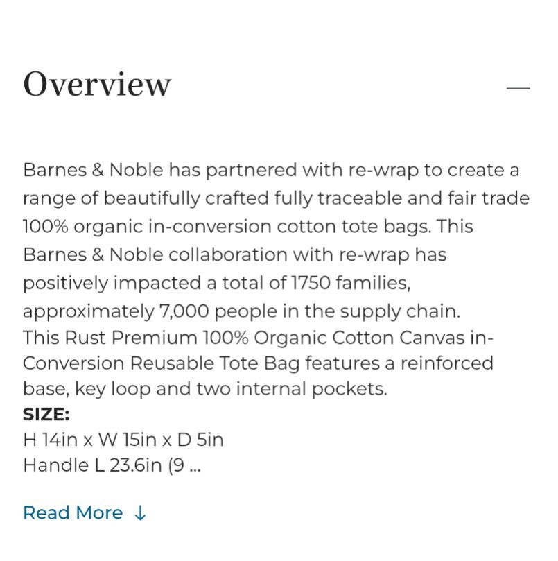 Barnes & Noble Organic Cotton Tote Bag Lot of 2 Rust/Peach & Black/Gold Canvas