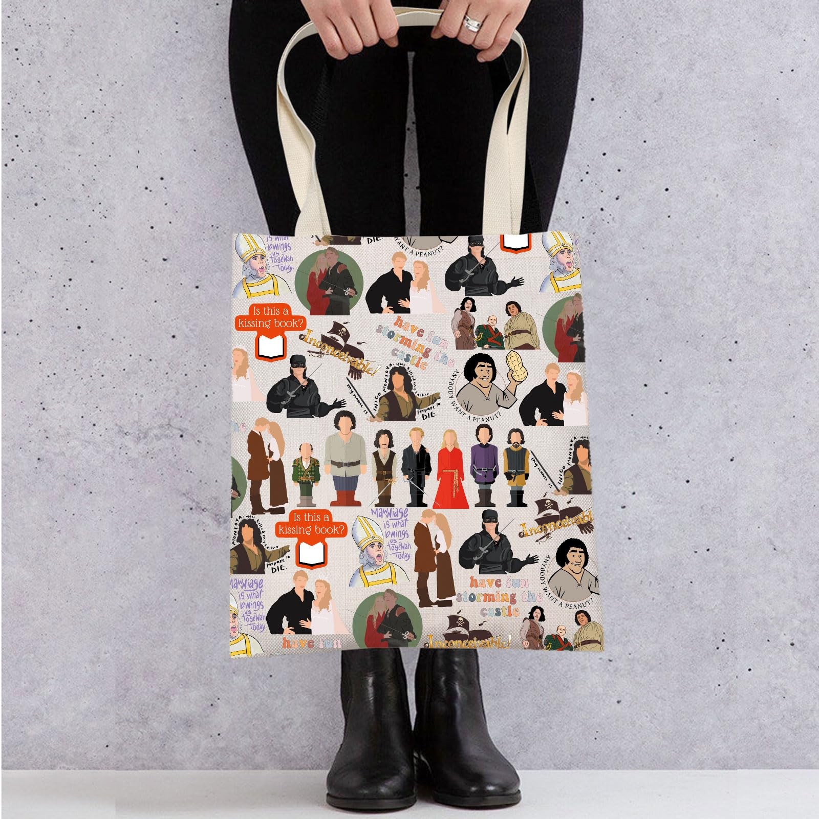 Princess & Westley Tote Bag 80s Movie Gift Humpudink Fans Reusable Grocery Ba…